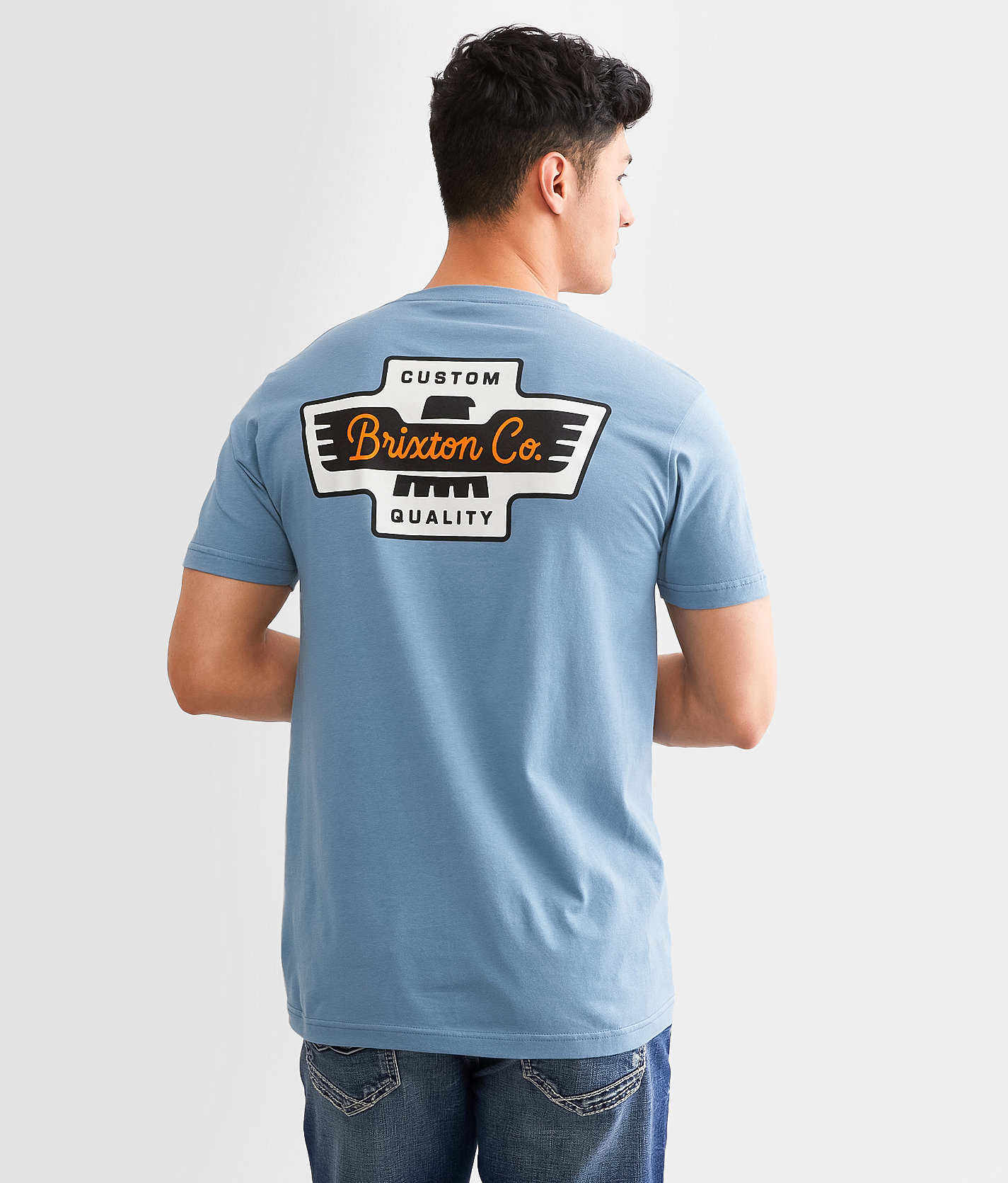 Brixton Atwood T-Shirt - Men's T-Shirts in Flint Blue