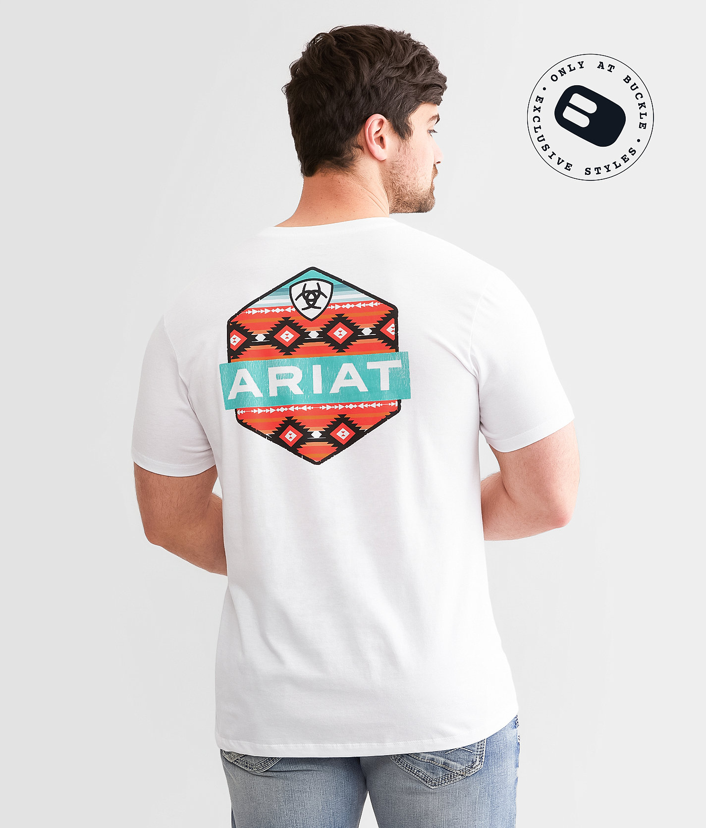 Ariat Southwestern Hex Bar T-Shirt - Men's T-Shirts in White