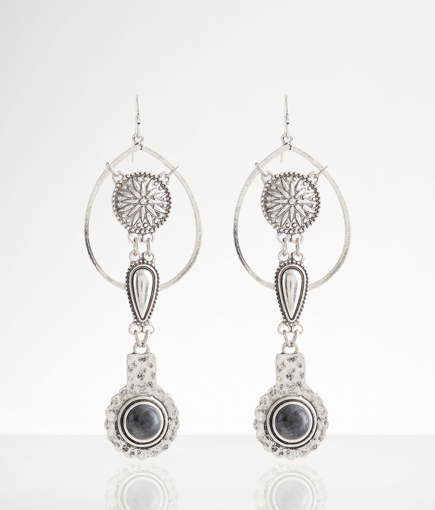 boutique by BKE Stone Drop Earring - Women's Jewelry in Silver