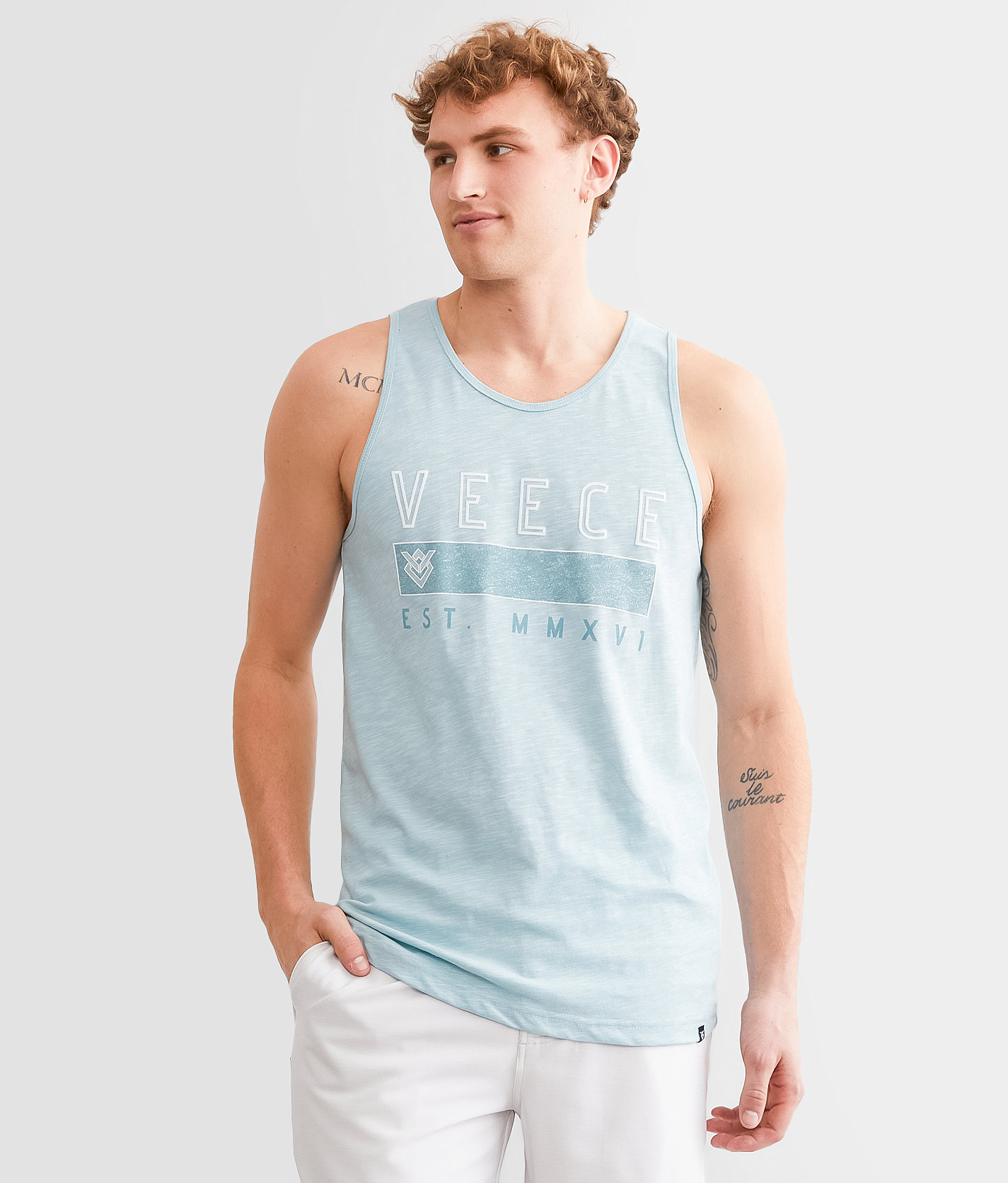 Veece Bold Badge Tank Top - Men's Tank Tops in Ice Flow Sea Angel