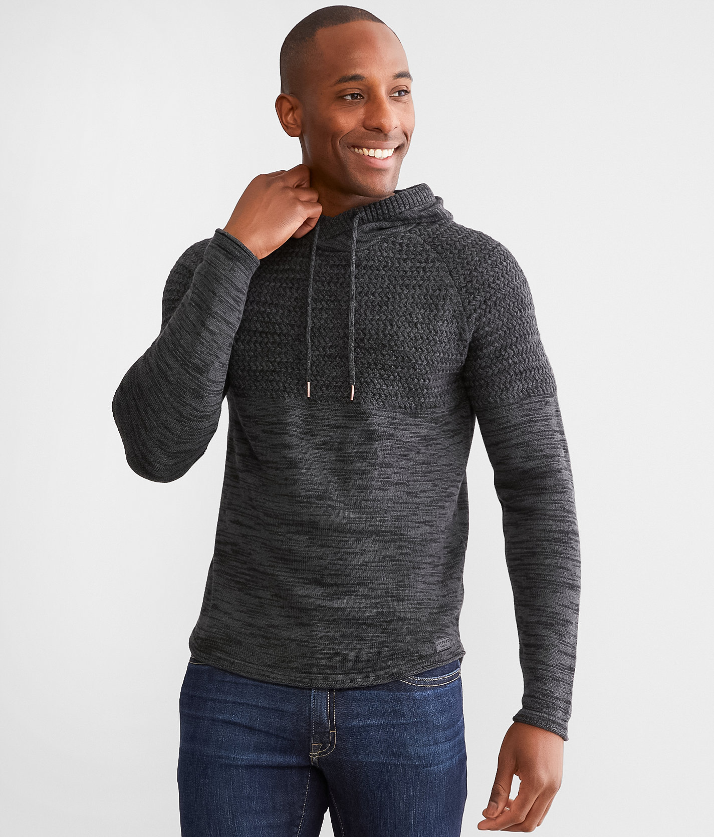 Outpost Makers Crossover Hooded Sweater - Men's Sweaters in Black Charcoal