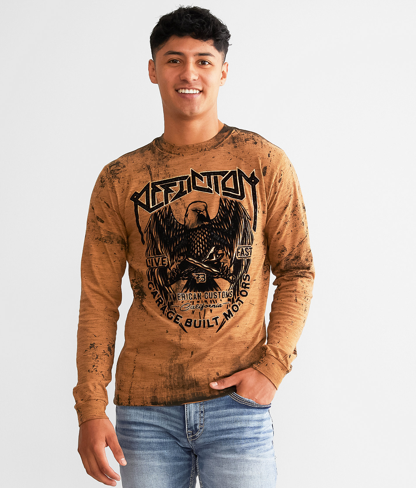 Affliction American Customs High Speed Glory T-Shirt - Men's T-Shirts in Chipmunk