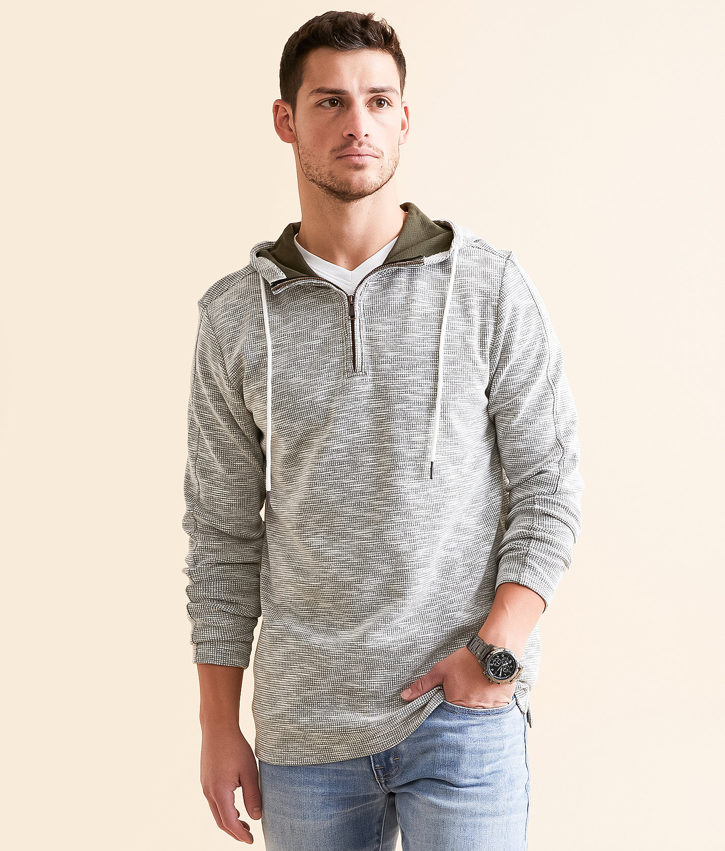 Outpost Makers Quarter Zip Hoodie - Men's Sweatshirts in Forest