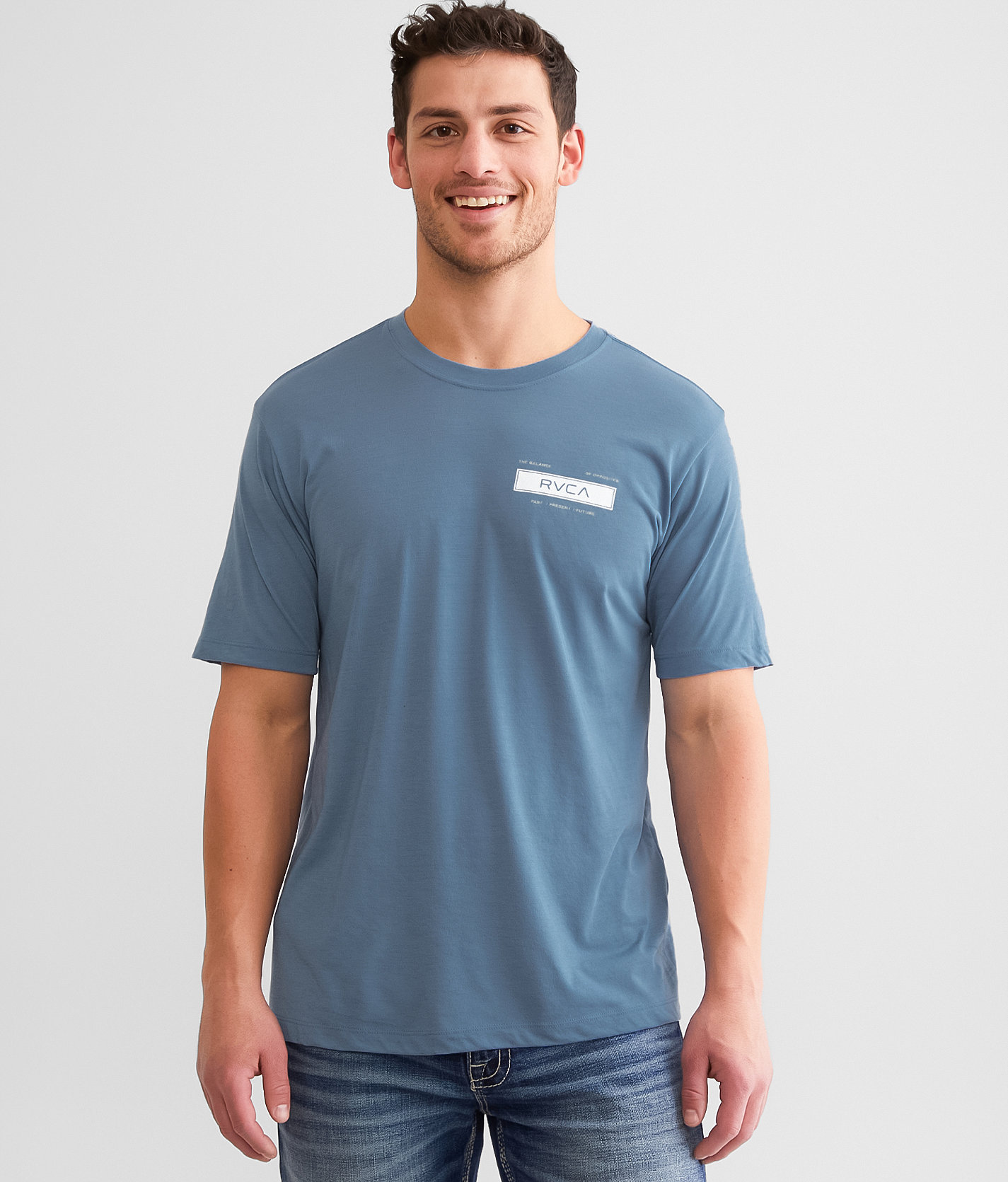 RVCA Plate Sport T-Shirt - Men's T-Shirts in Blue Tack