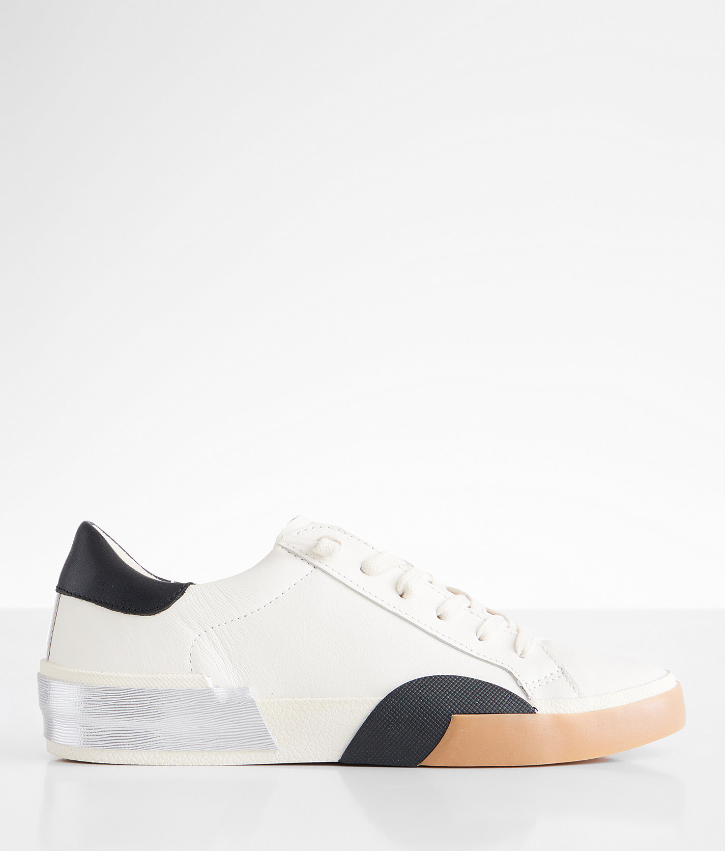 Dolce Vita Zina Low Top Leather Sneaker - Women's Shoes in White Black Leather