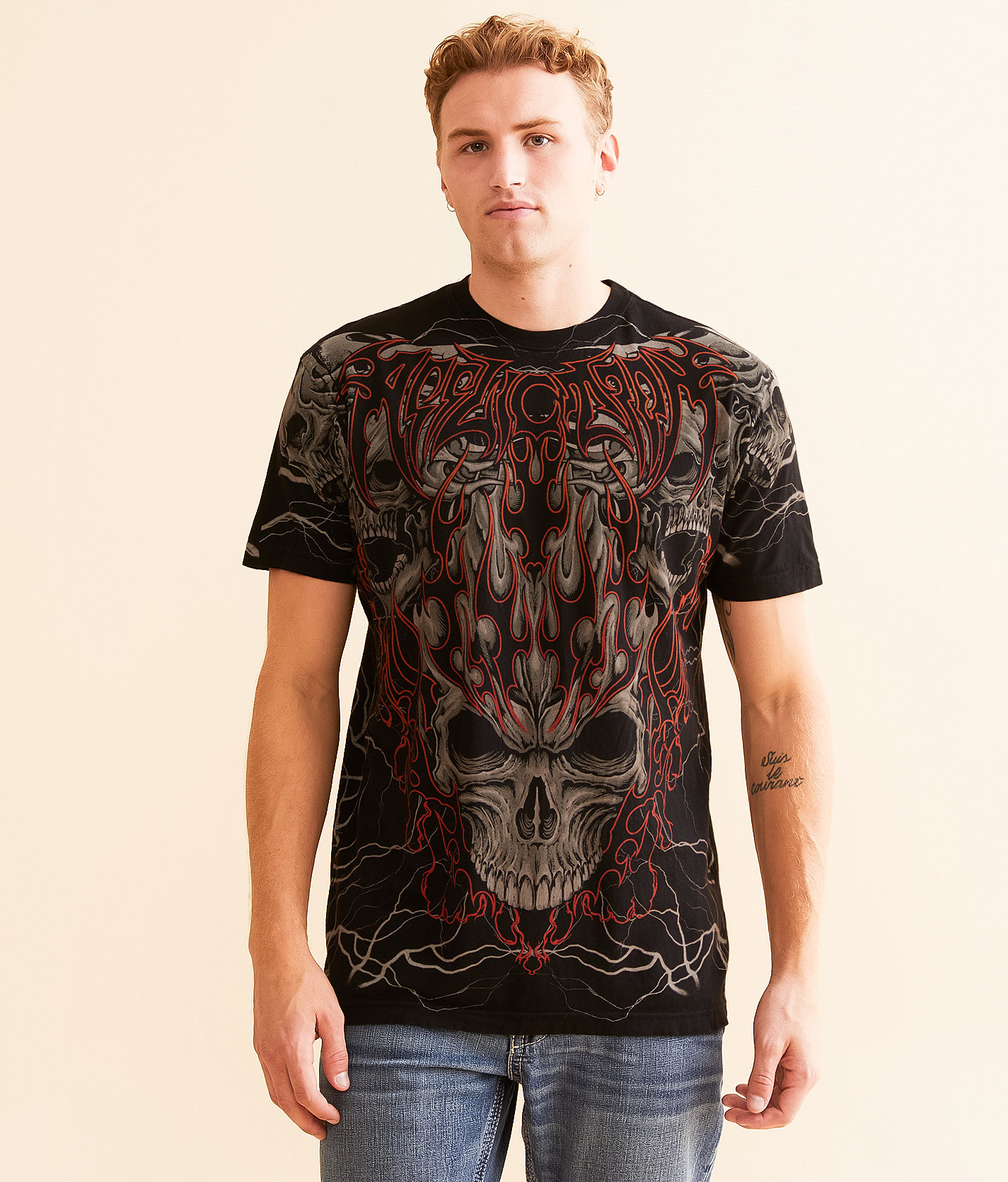 Affliction Cosmic Inferno T-Shirt - Men's T-Shirts in Black Reactive