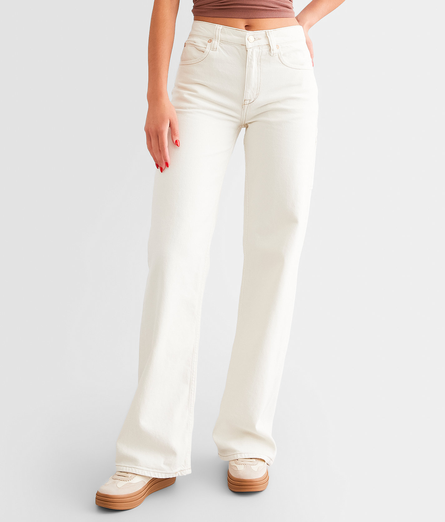 Free People Tinsley High Rise Jean - Women's Jeans in Ecru