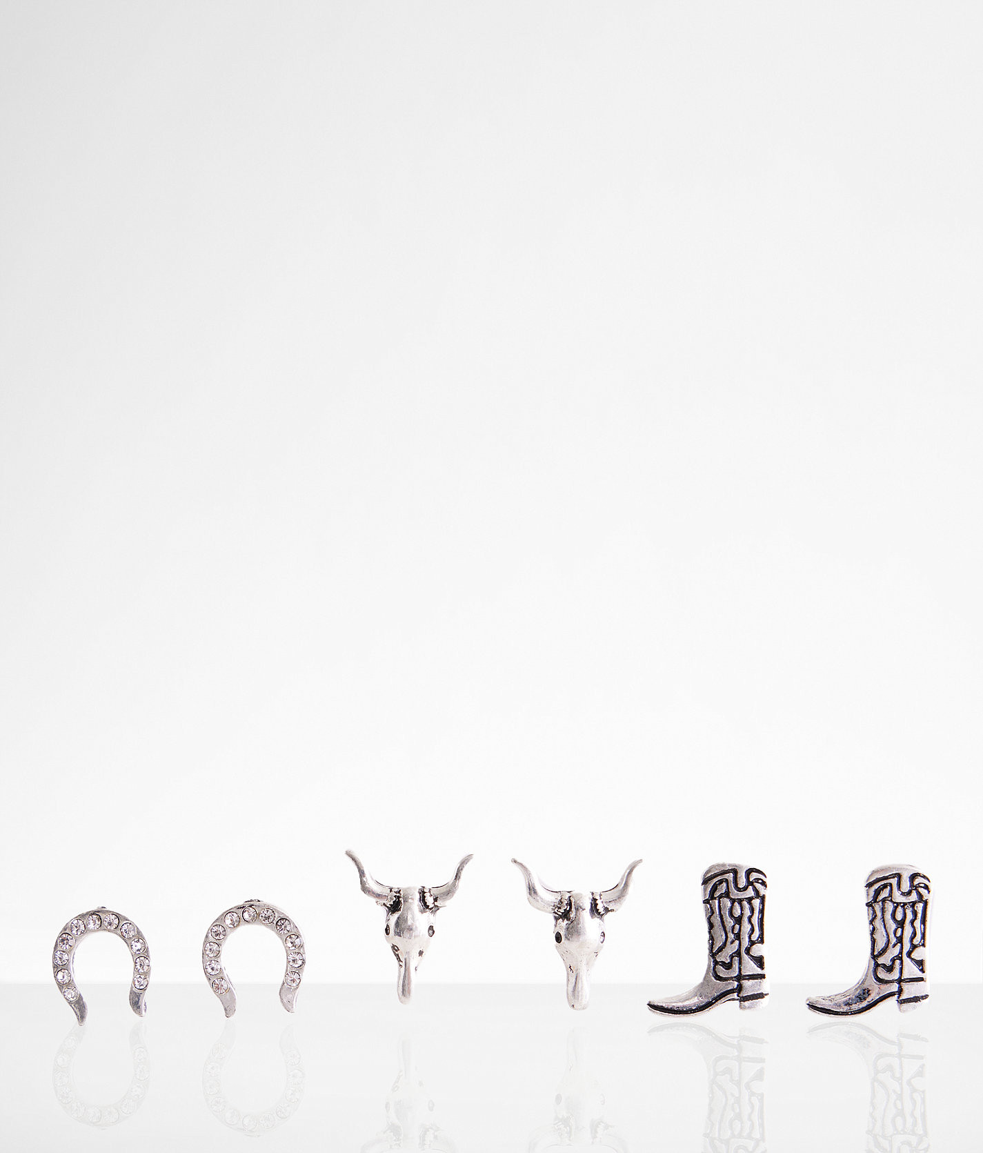 boutique by BKE 3 Pack Western Earring Set - Women's Jewelry in Silver