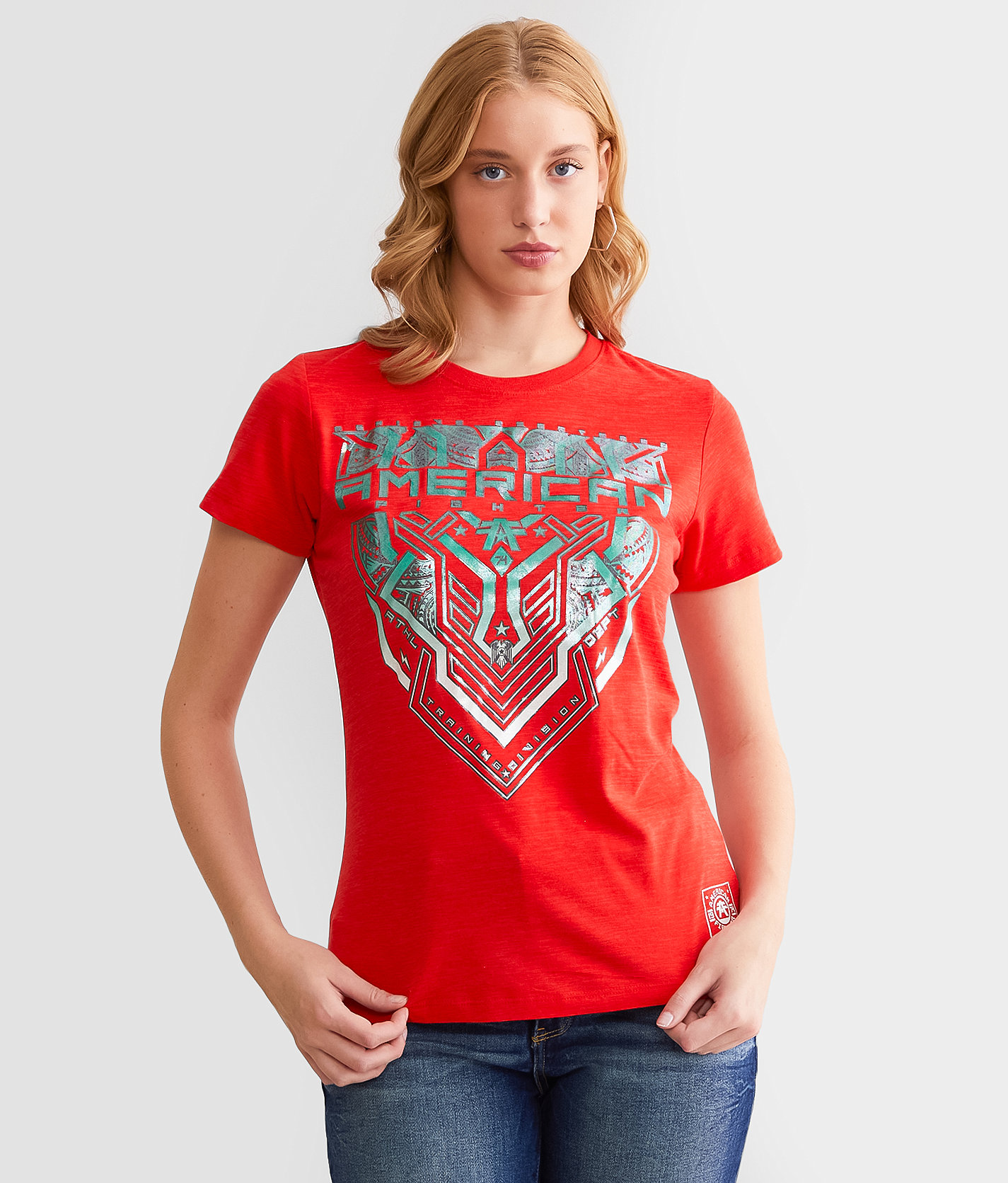 American Fighter Sun T-Shirt - Women's T-Shirts in Apple Red Dk Apple Red