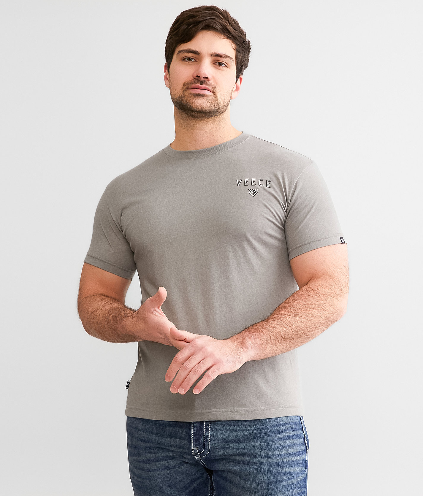 Veece Patch Slab T-Shirt - Men's T-Shirts in Grey Green Heather