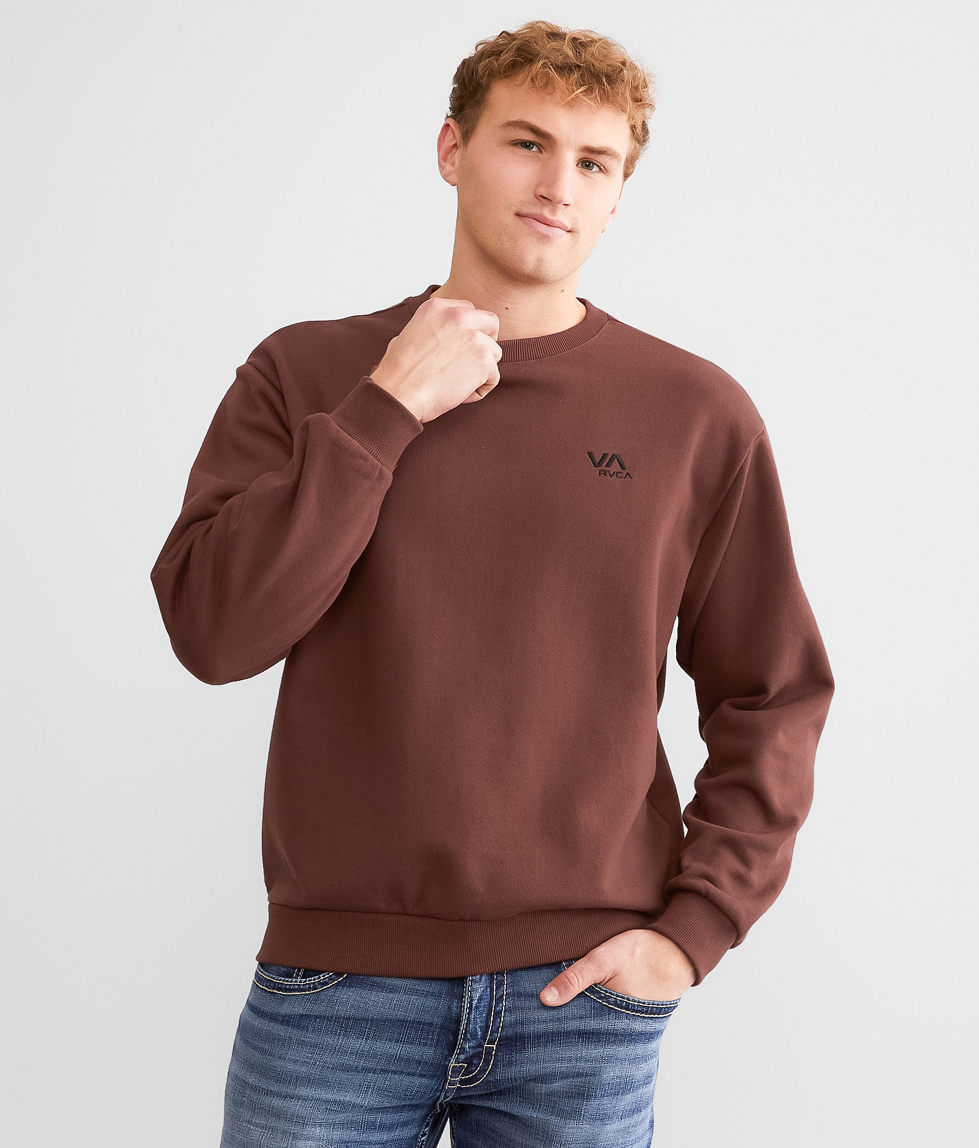 RVCA Essential Pullover - Men's Sweatshirts in Burgundy