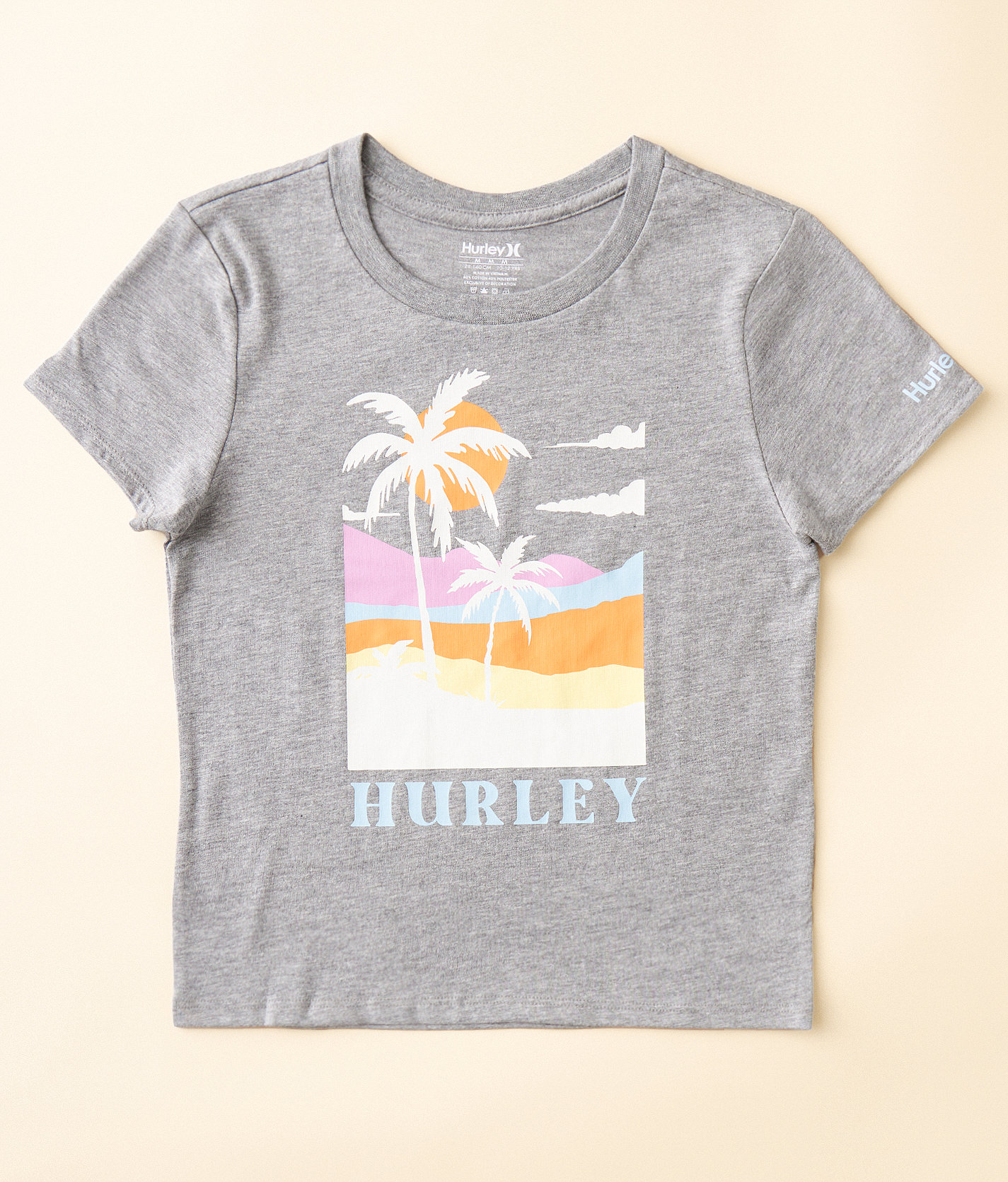 Girls - Hurley Palm Scape T-Shirt - Girl's T-Shirts in Carbon Heather
