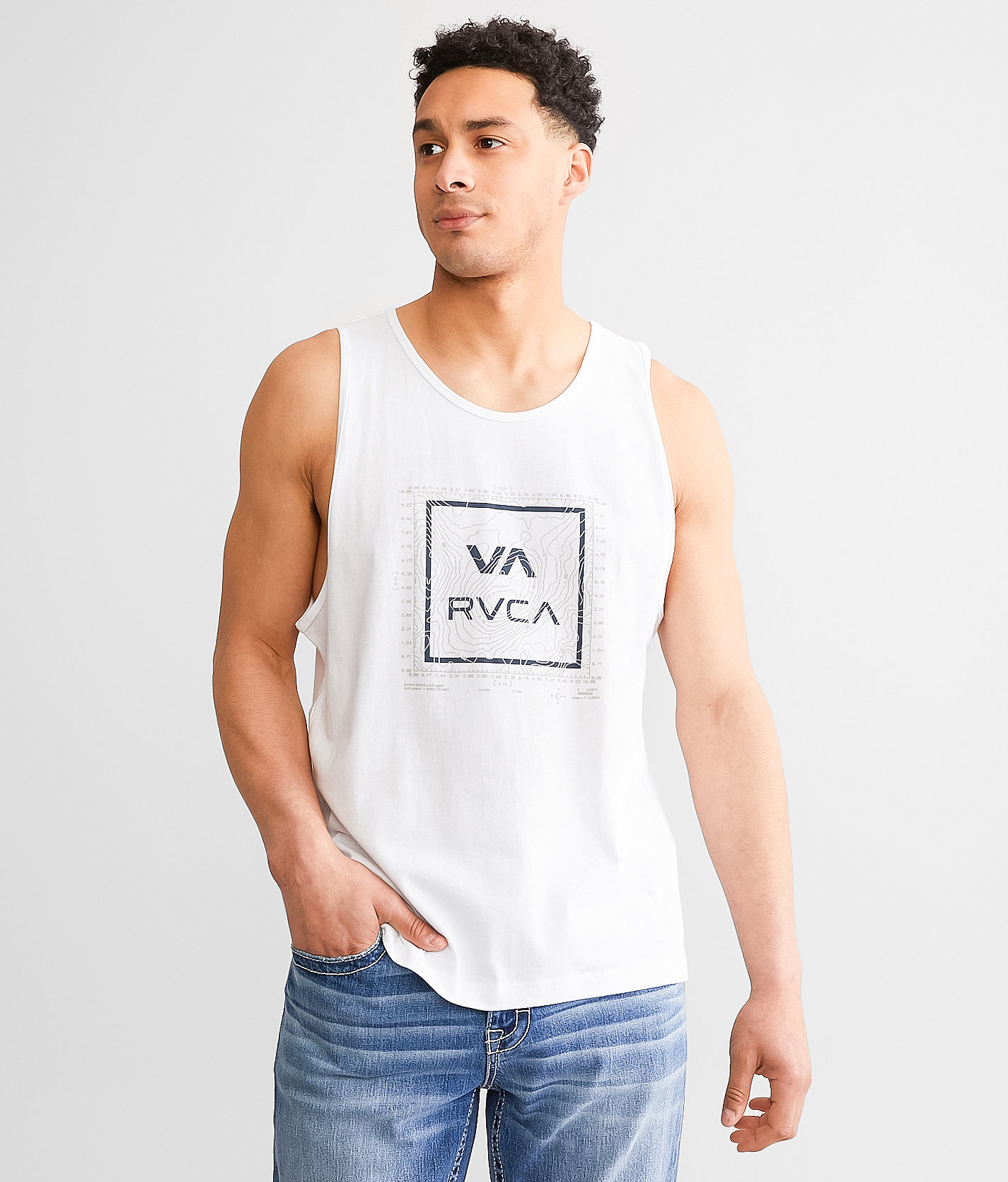 RVCA Topo ATW Tank Top - Men's Tank Tops in White