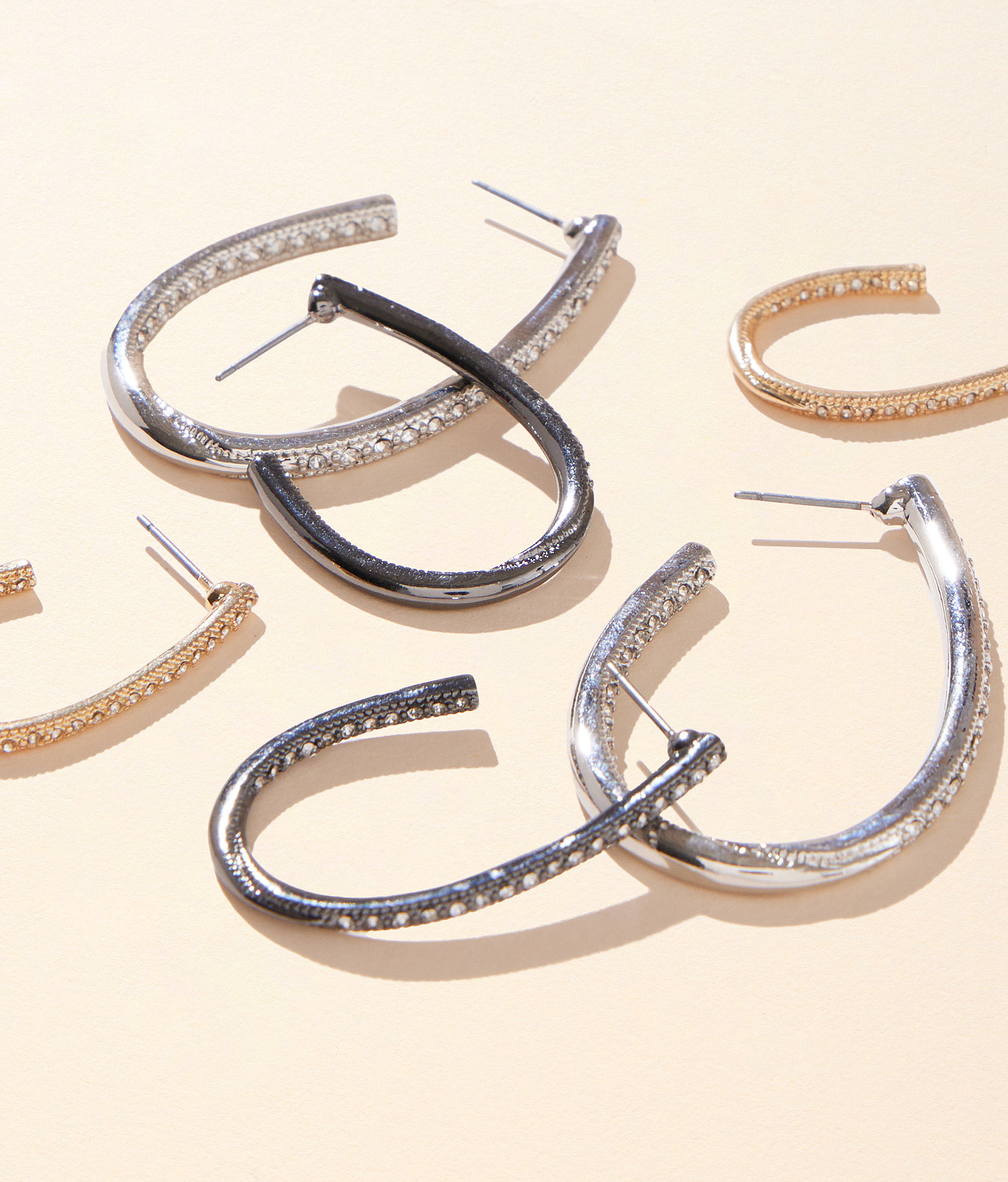 boutique by BKE 3 Pack Glitz Oblong Earring Set - Women's Jewelry in Mixed Metal