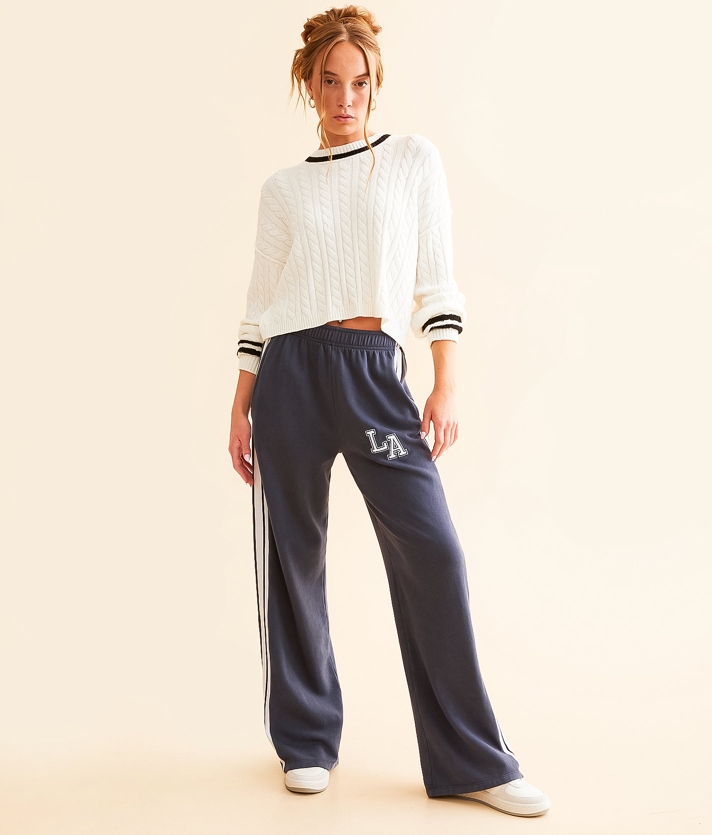 FITZ + EDDI LA Varsity Washed Sweatpant - Women's Sweatpants in Navy