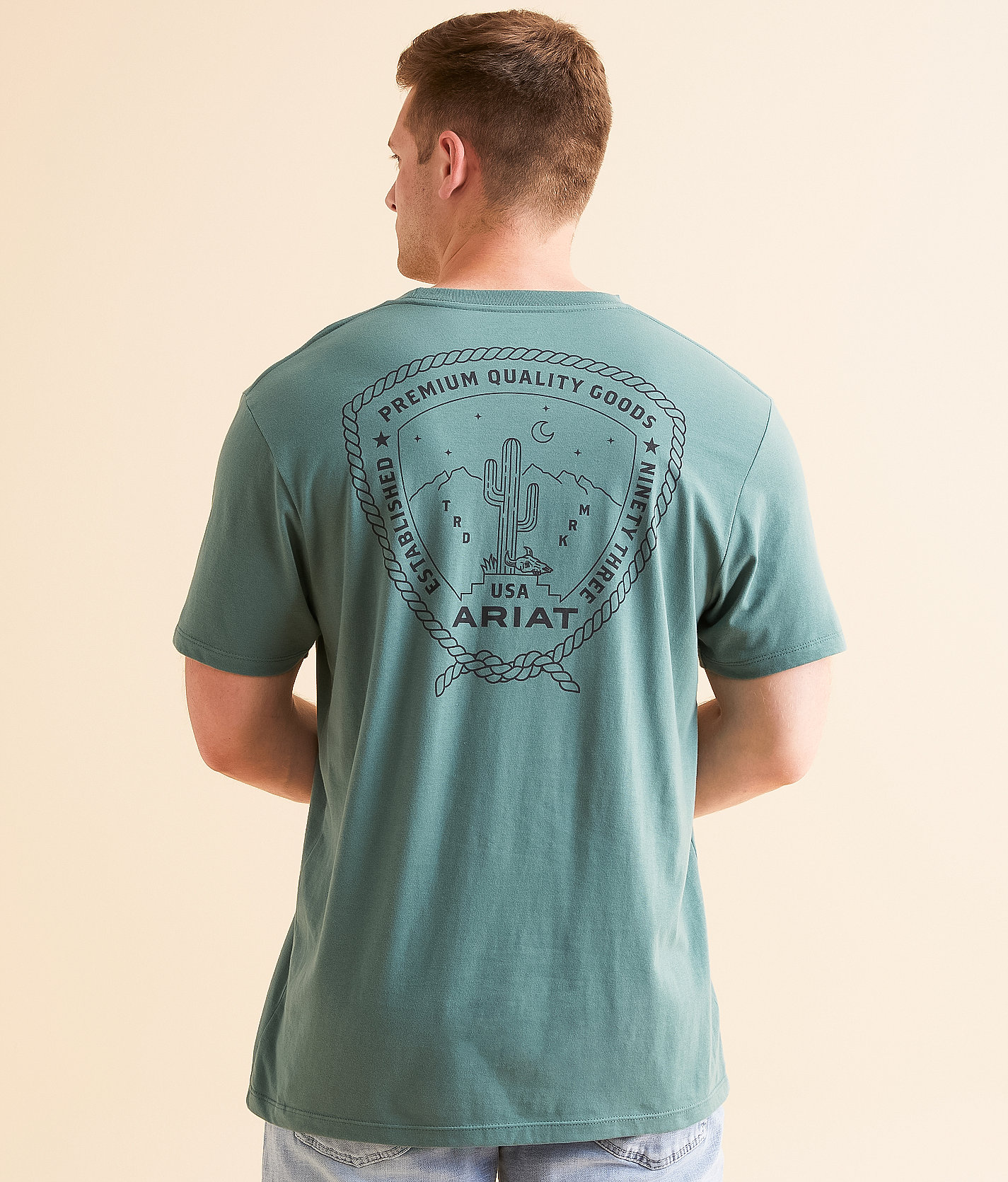 Ariat Monoline Western T-Shirt - Men's T-Shirts in Silver Pine