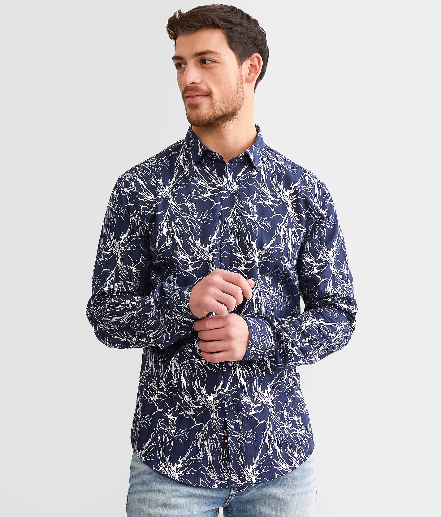 Eight X Foiled Shirt - Men's Shirts in Navy