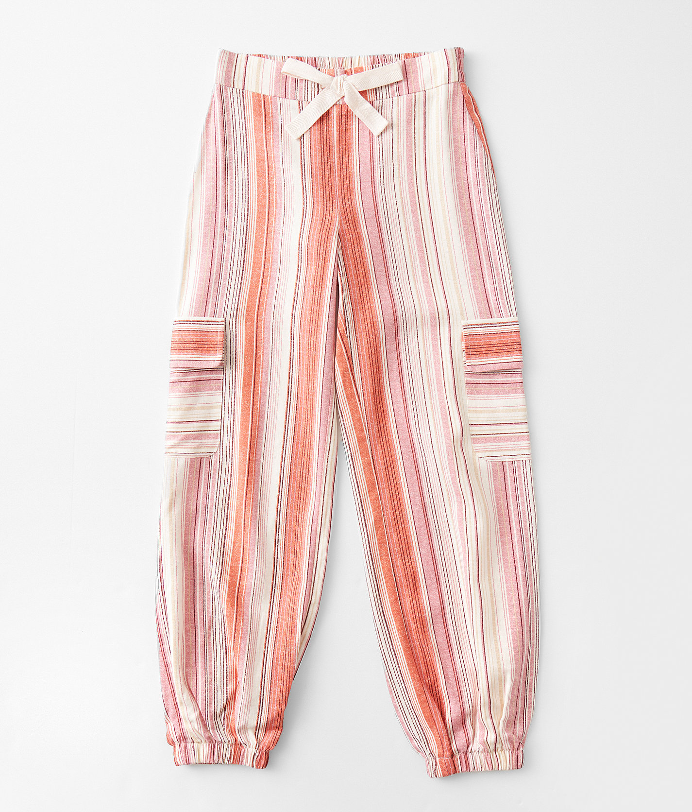 Girls - Willow & Root Striped Cargo Jogger - Girl's Pants in Mauve Coral