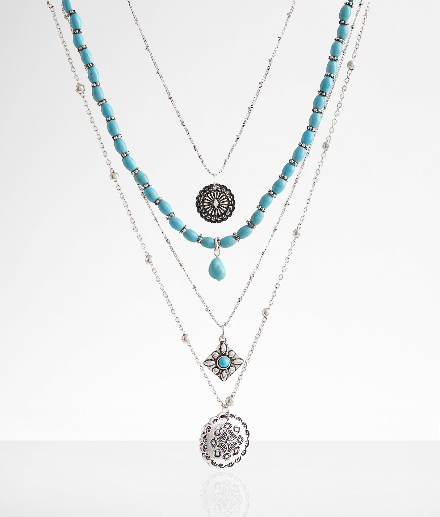 boutique by BKE 4 Pack Western Necklace Set - Women's Jewelry in Silver