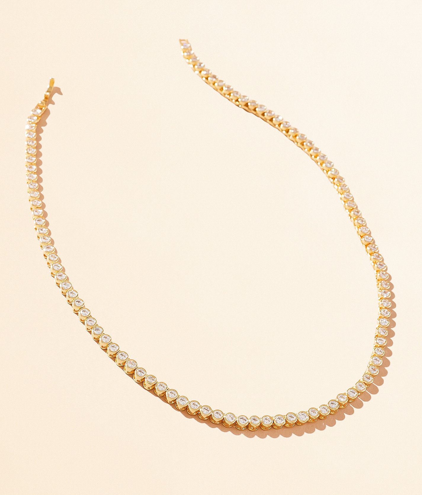 Sahira Jewelry Design Bezel Tennis Necklace - Women's Jewelry in Gold