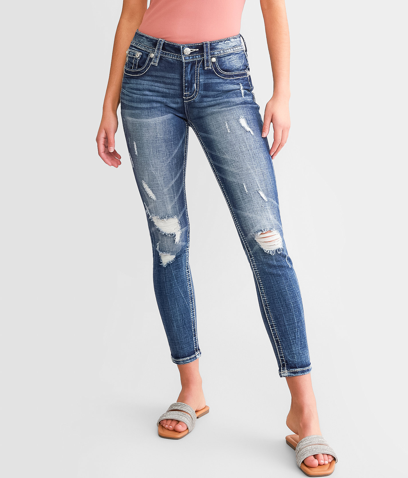 Miss Me Mid-Rise Ankle Skinny Stretch Jean - Women's Jeans in K1200D