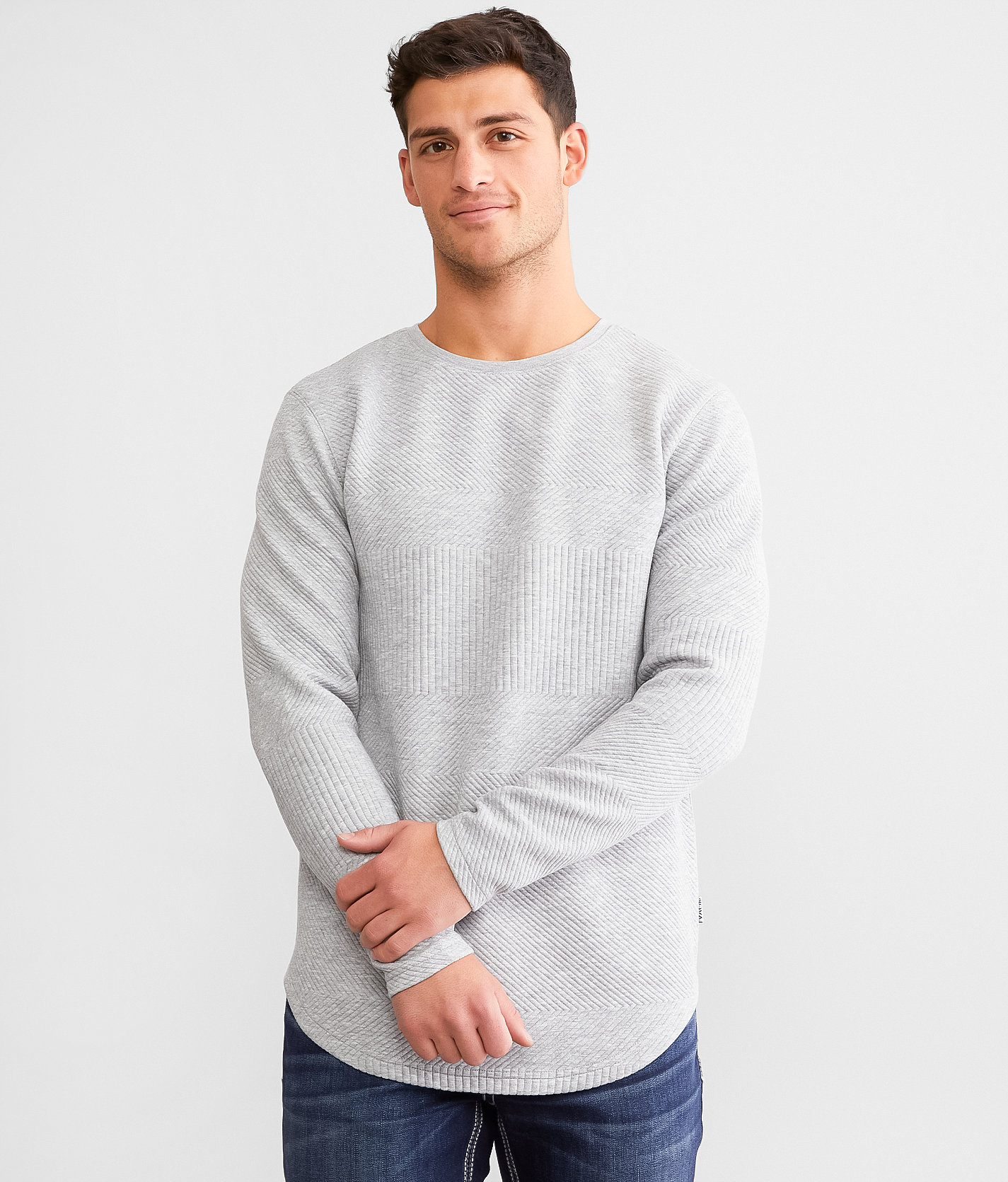 Nova Industries Textured Pullover - Men's Sweatshirts in Grey Heather