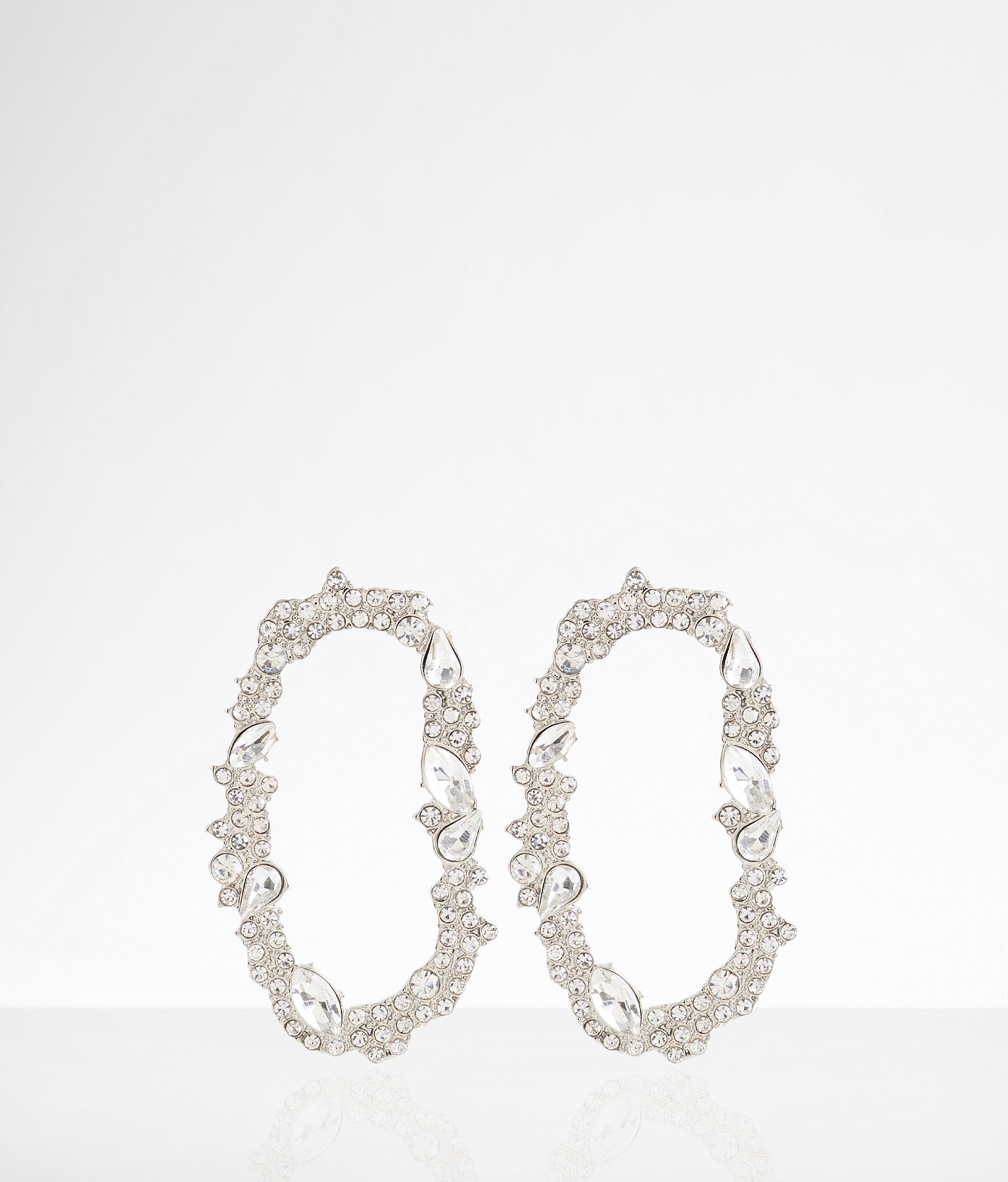 boutique by BKE Glitz Oblong Earring - Women's Jewelry in Grey