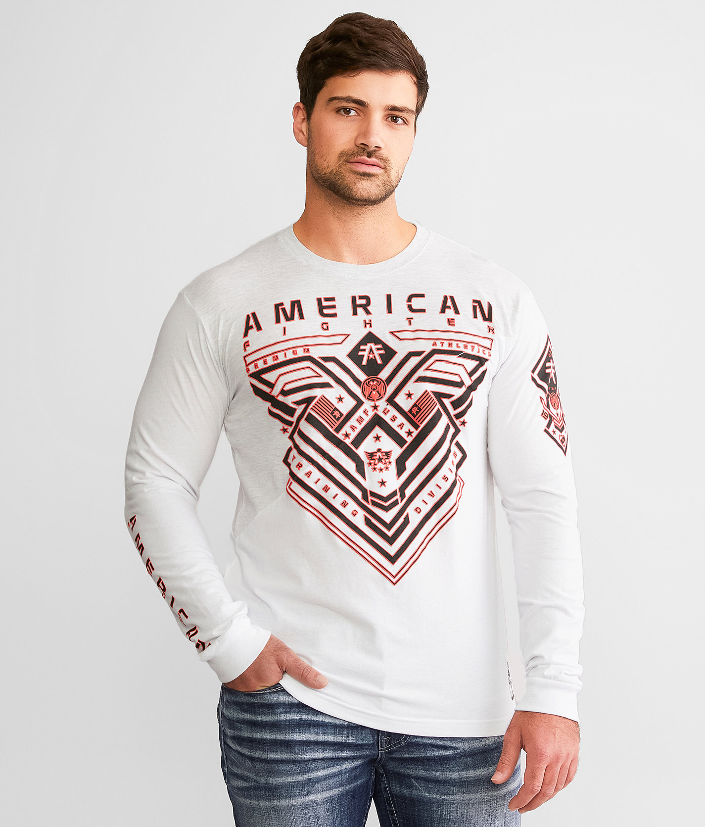 American Fighter Clearview T-Shirt - Men's T-Shirts in White Heather Bleach