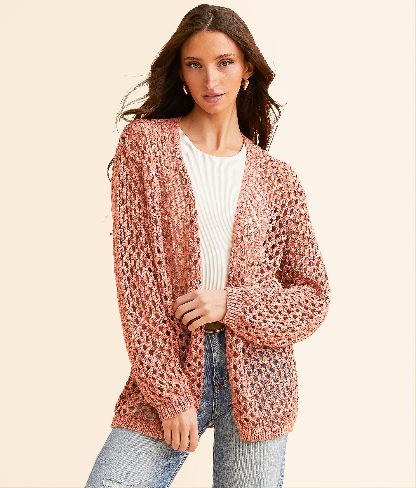 Daytrip Knit Cardigan Sweater - Women's Sweaters in Pink
