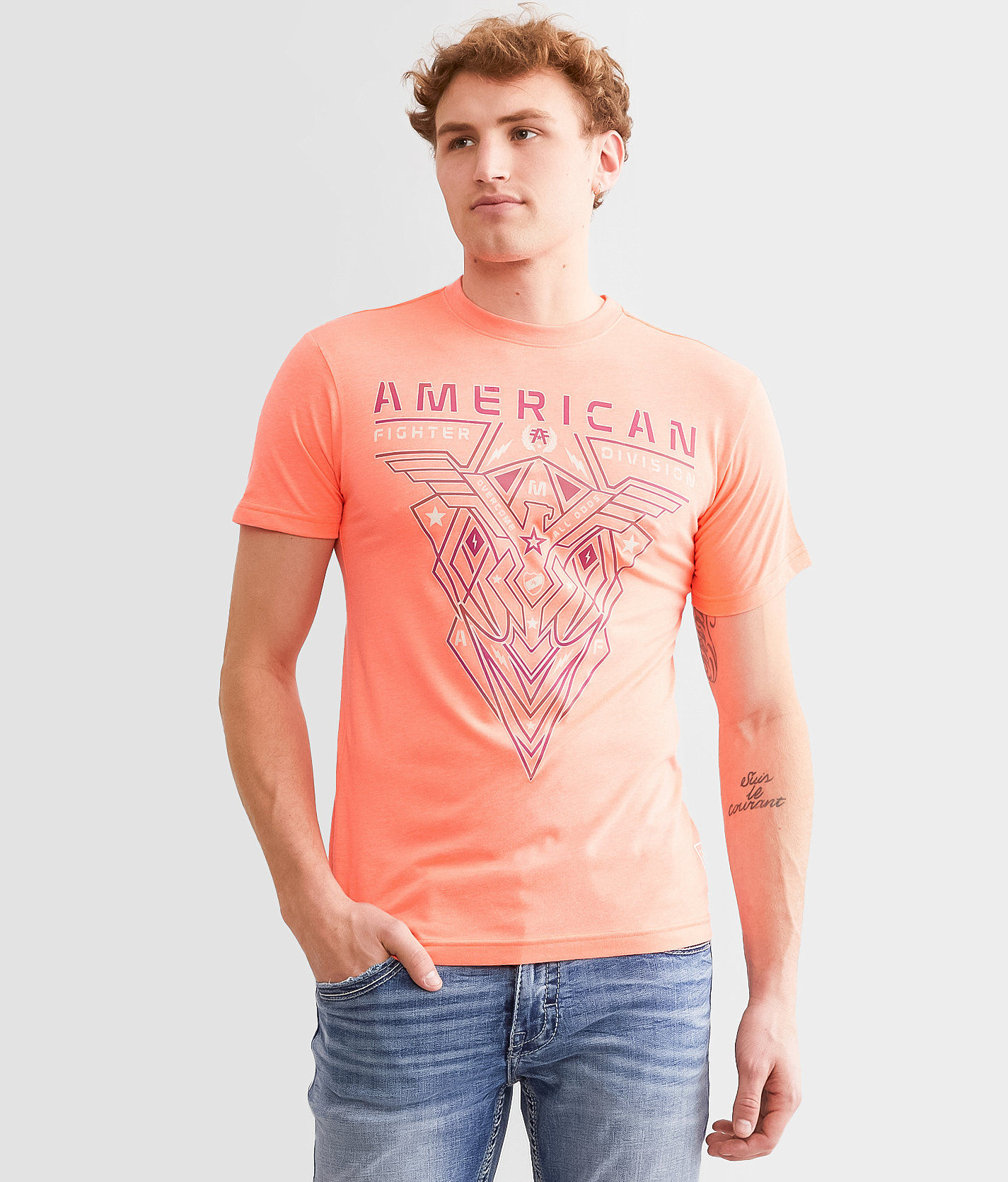 American Fighter Cranston T-Shirt - Men's T-Shirts in Neon Coral