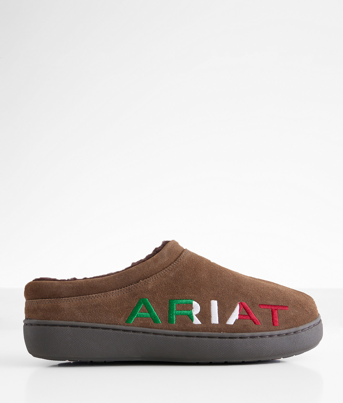 Ariat Logo Leather Clog Slipper - Men's Shoes in Stone Mexico