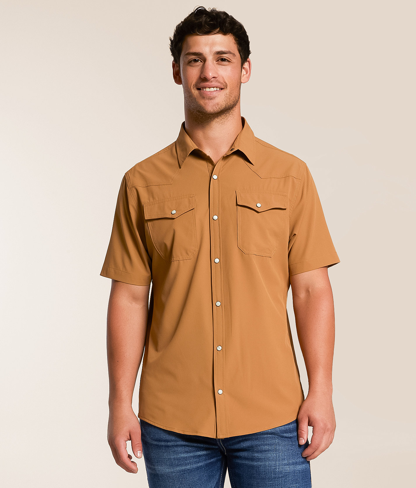 Gentry County Ripstop Athletic Performance Stretch Shirt - Men's Shirts in Toasted Coconut