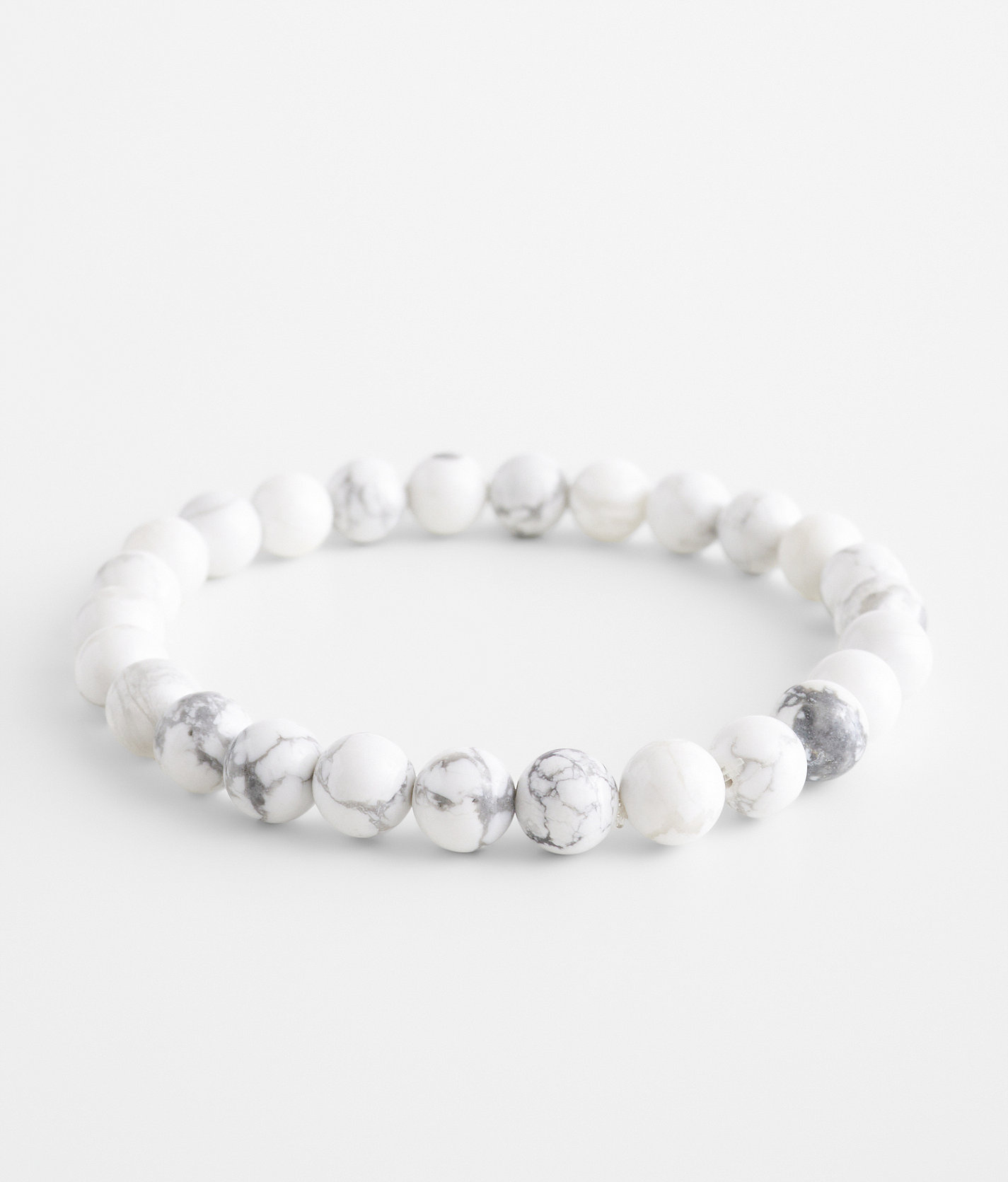BKE Marble Stretch Bracelet - Men's Jewelry in White Marble