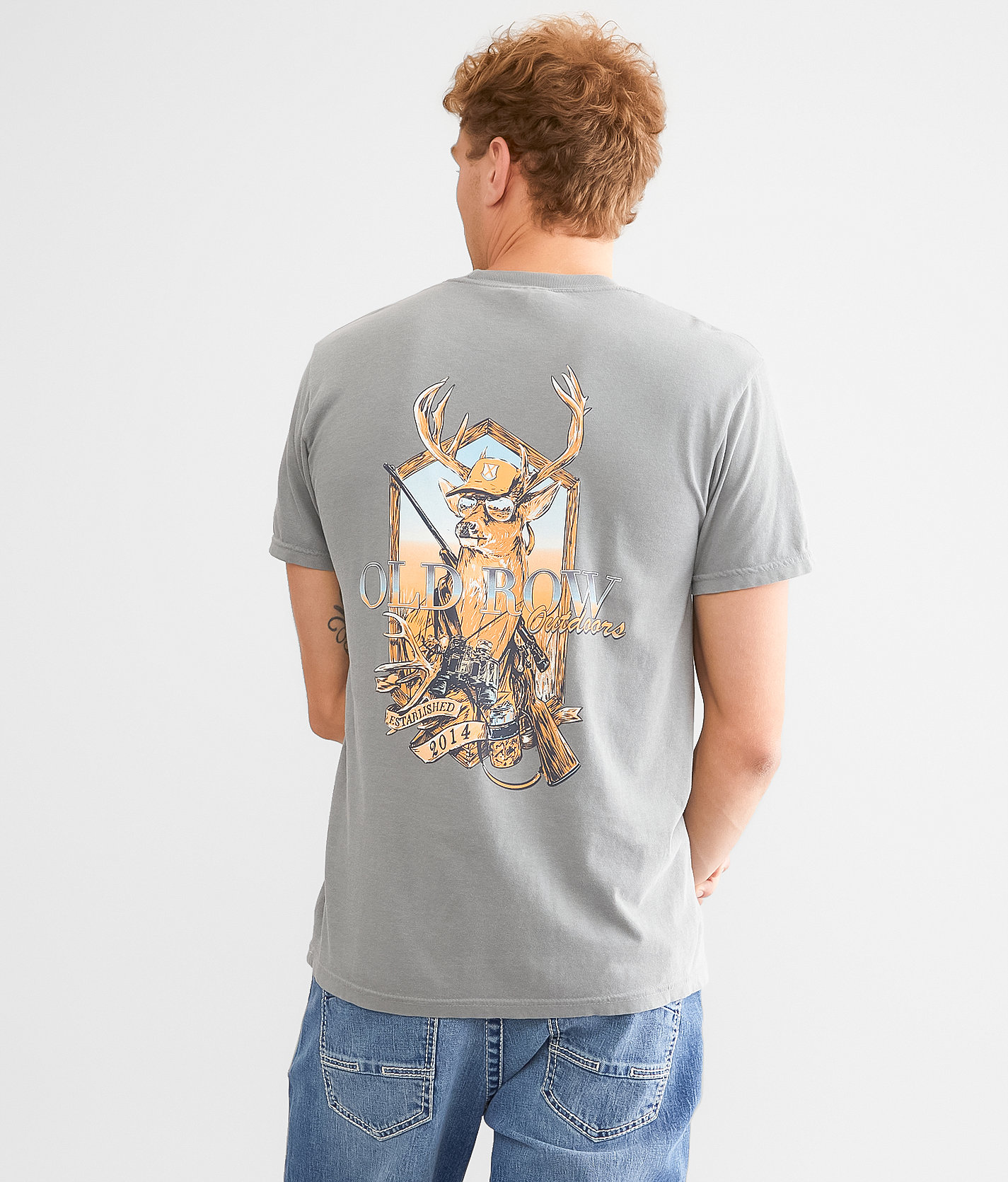 Old Row Deer Mount T-Shirt - Men's T-Shirts in Grey