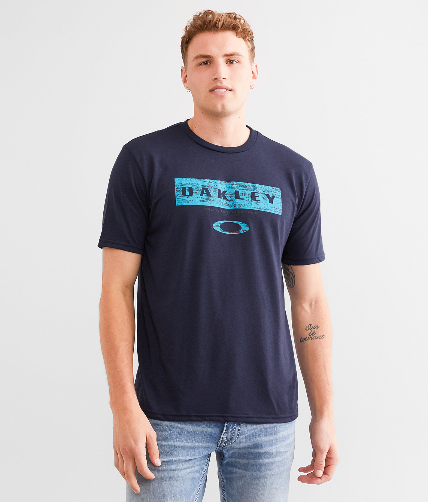 Oakley O Shredded Bark O Hydrolix™ T-Shirt - Men's T-Shirts in Fathom Heather