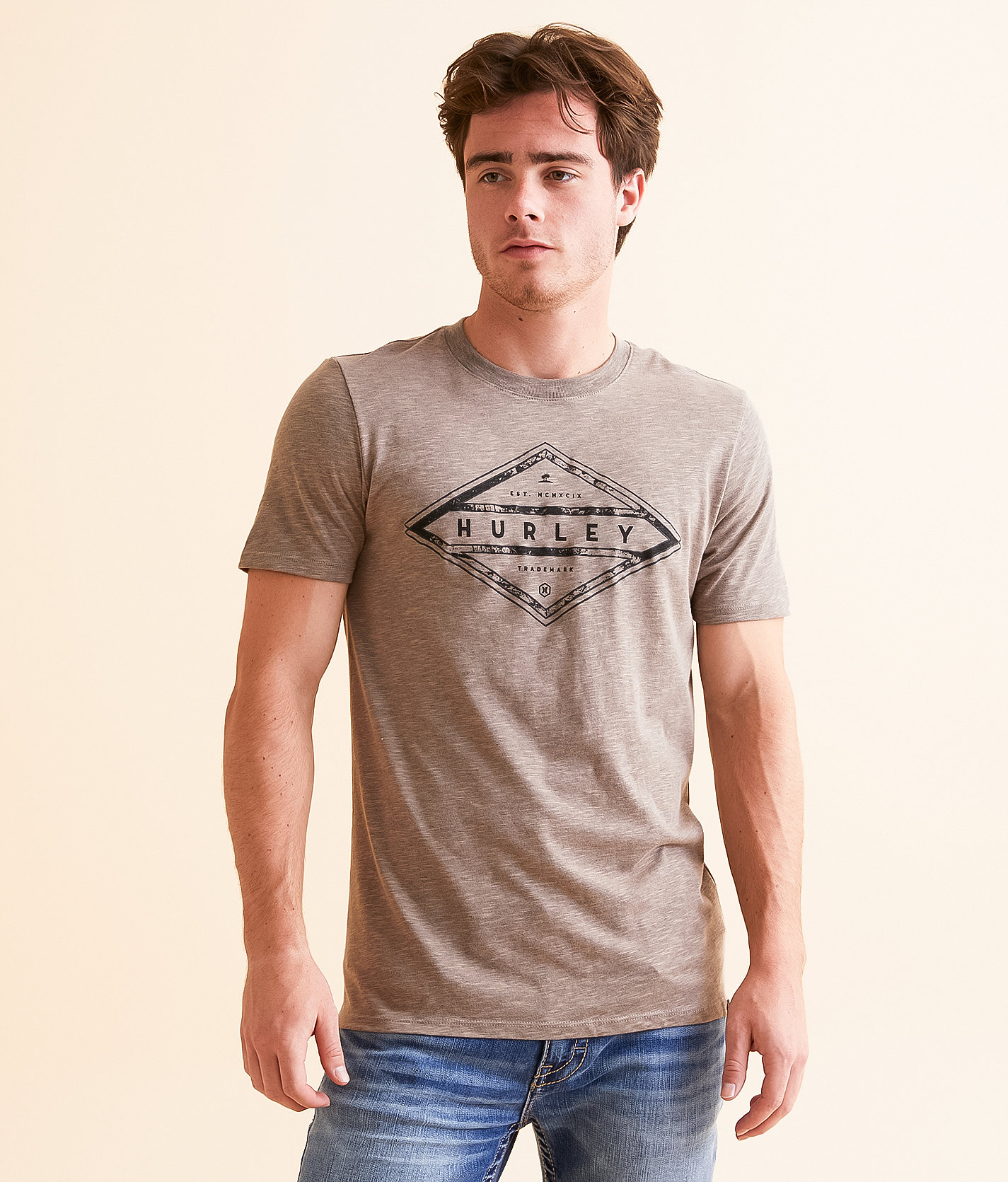 Hurley Vector T-Shirt - Men's T-Shirts in Taupe Grey Black