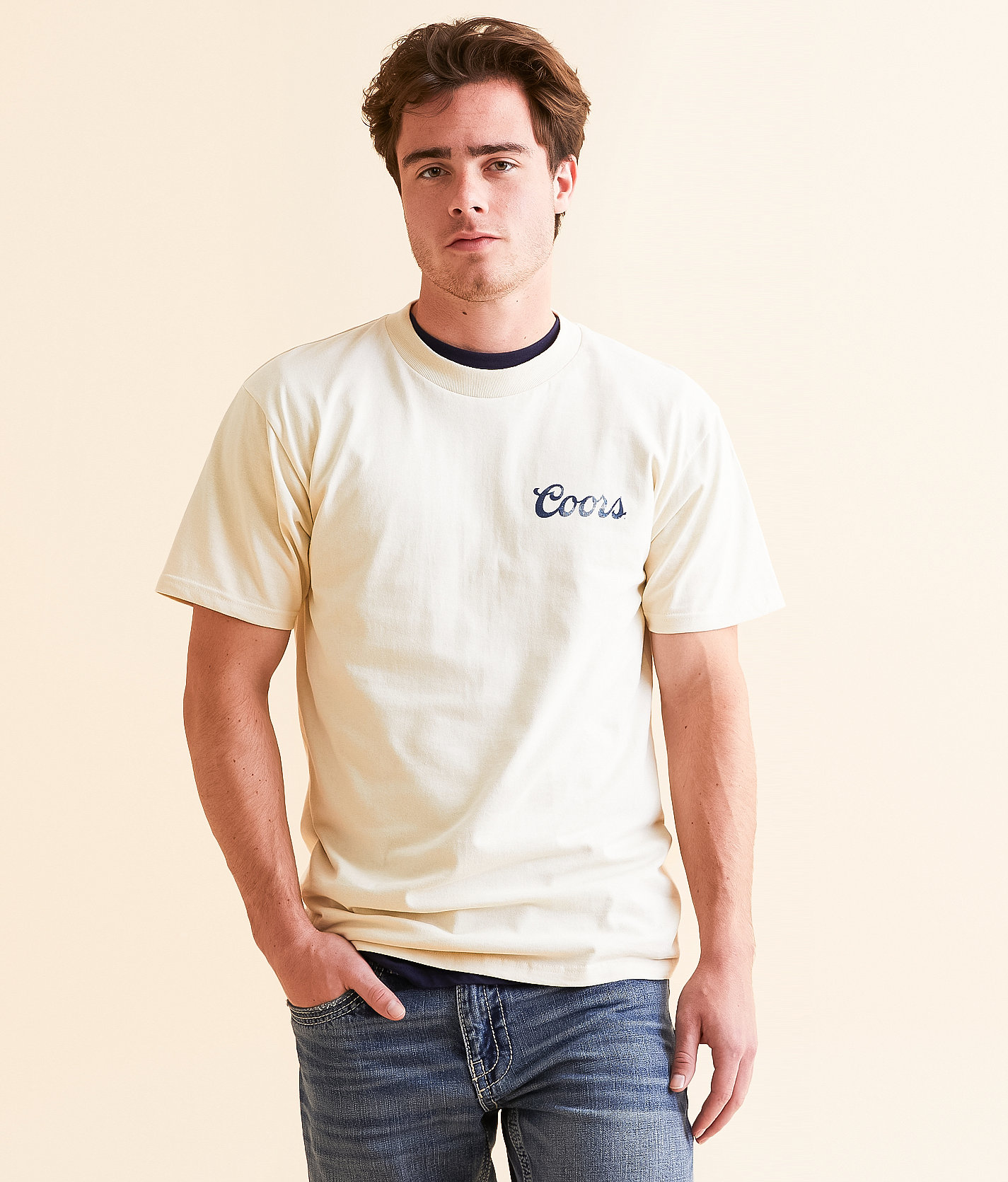 tee luv Coors® Beer Run T-Shirt - Men's T-Shirts in Cream