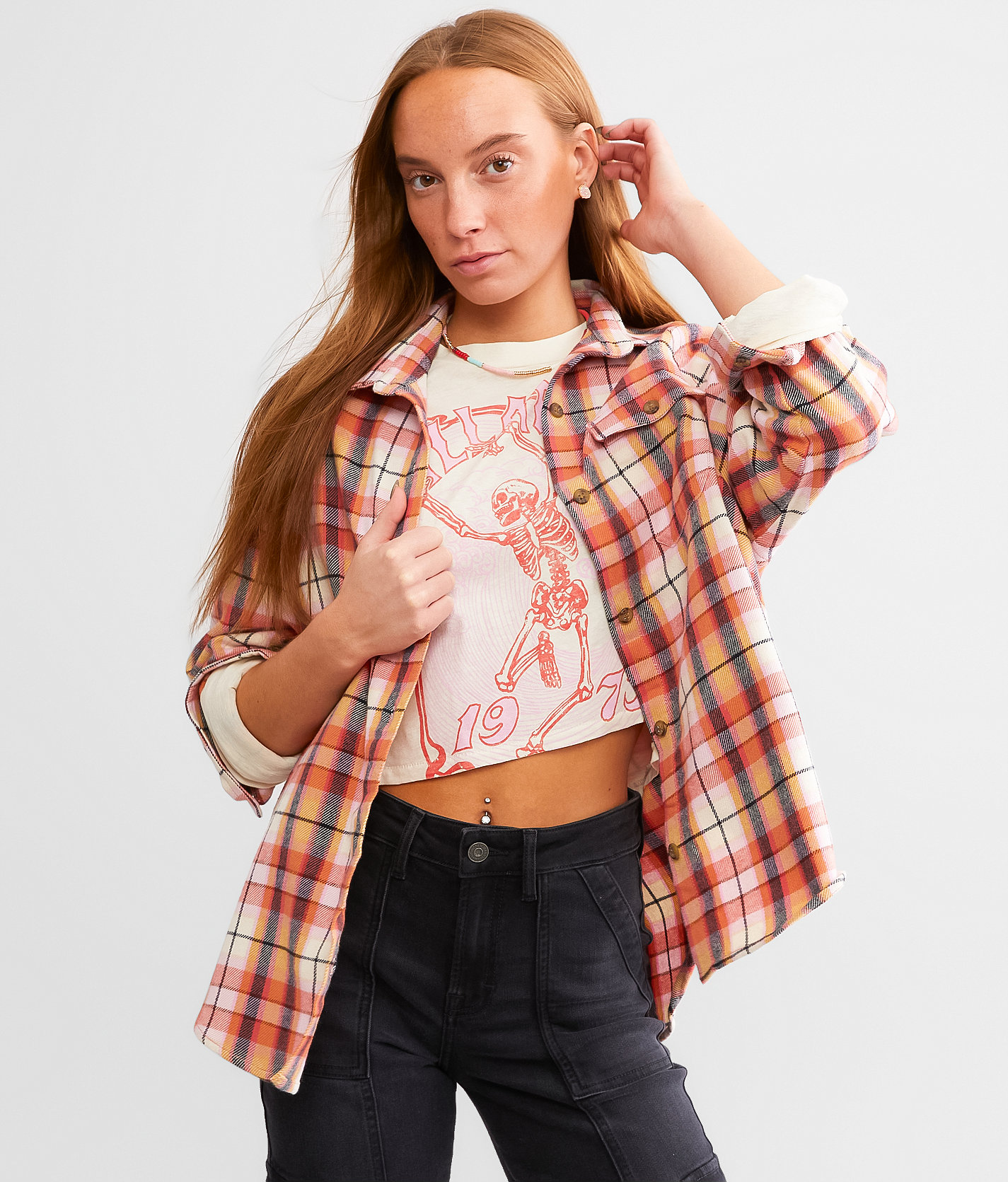 Billabong Best Time Plaid Shirt - Women's Shirts & Blouses in Hibiscus