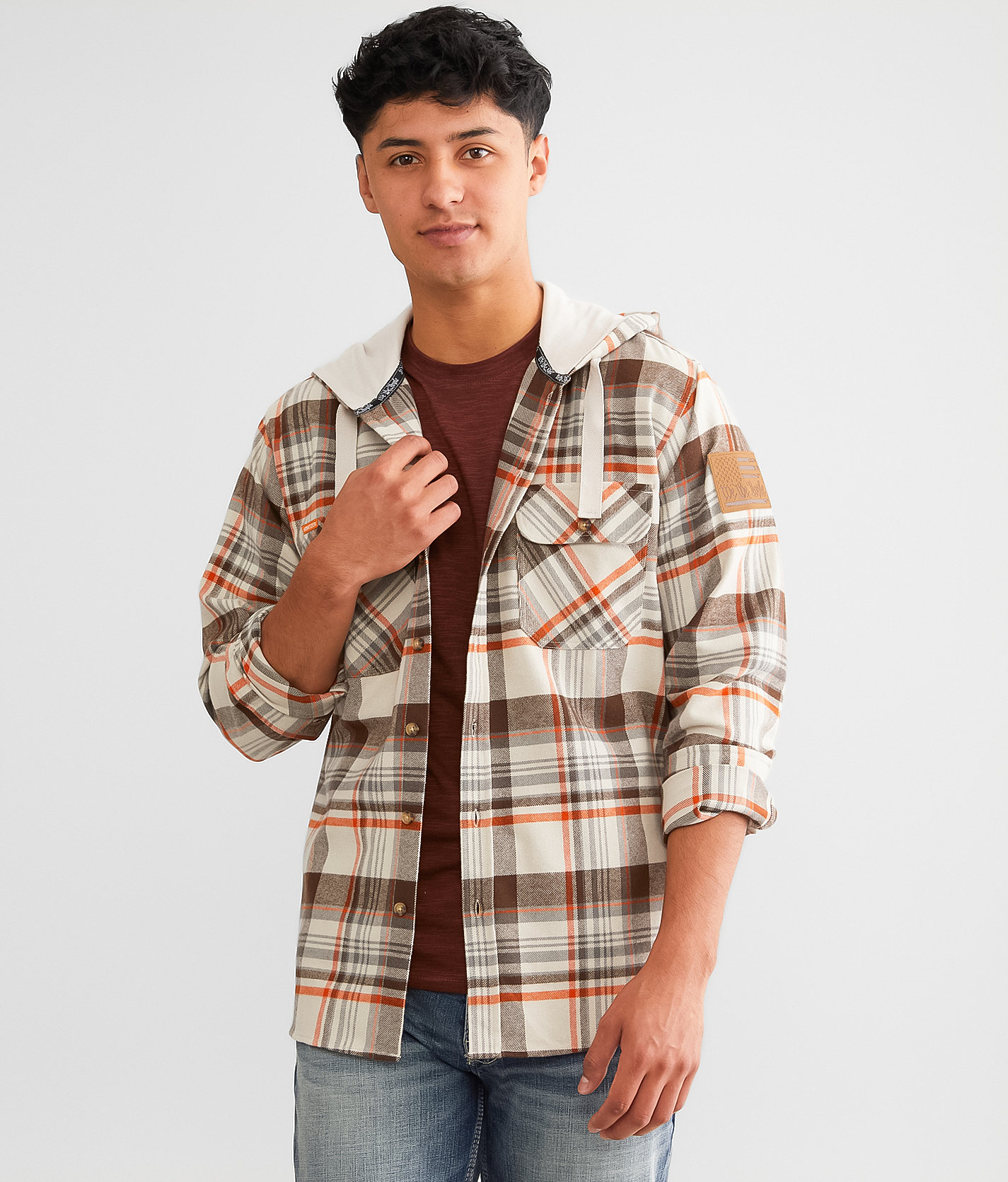 Howitzer Cambrai Hooded Flannel Shirt - Men's Shirts in Light Khaki