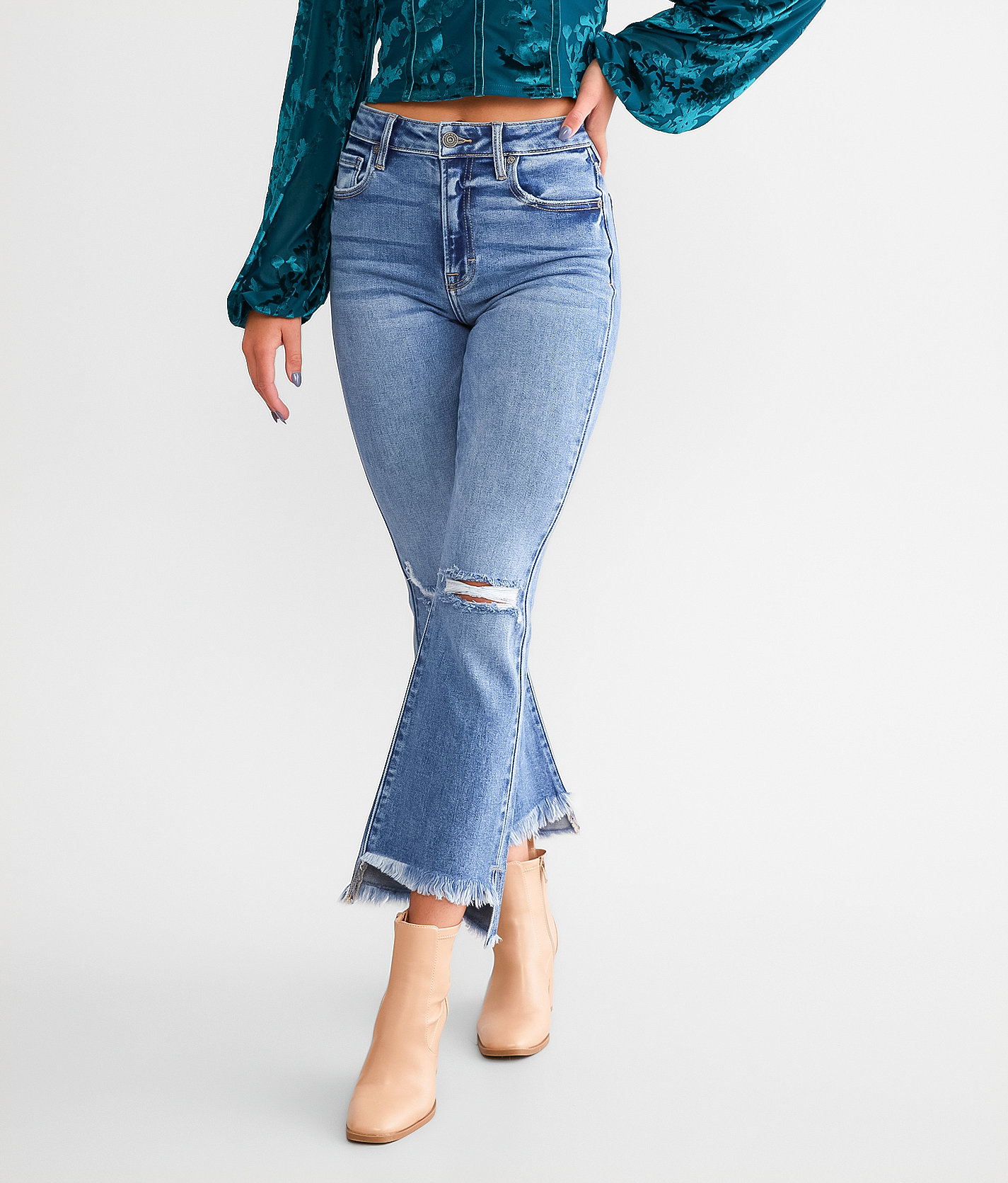 HIDDEN Happi Cropped Flare Stretch Jean - Women's Jeans in Vintage