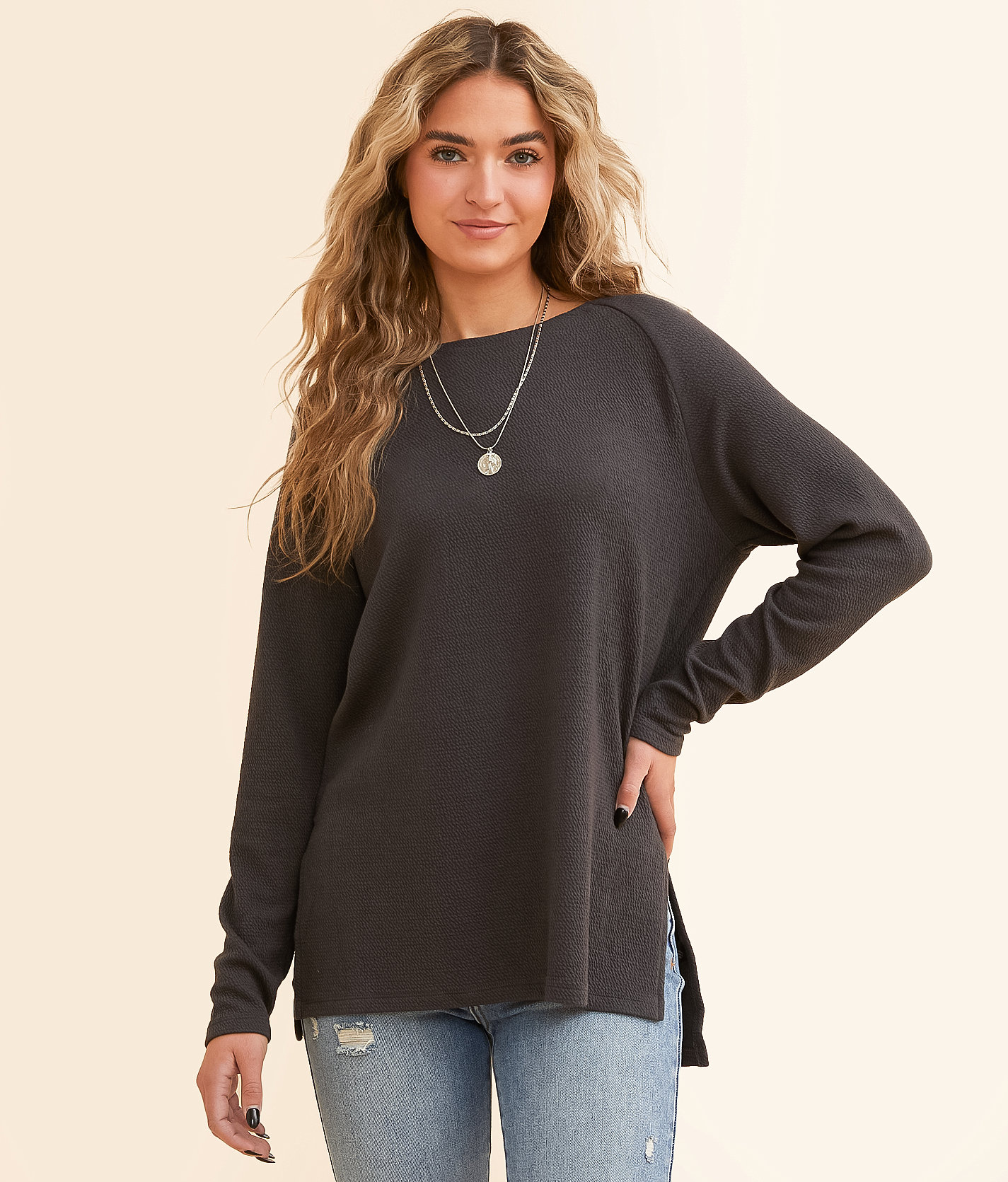 Buckle Black Raya Top - Women's Shirts & Blouses in Charcoal