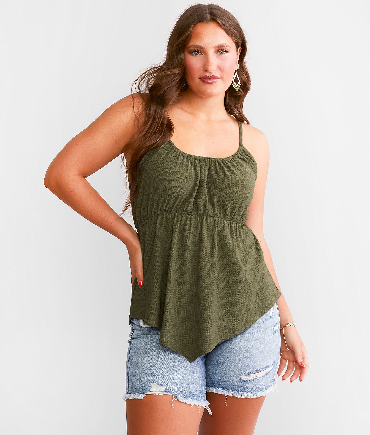 Daytrip Textured Knit Tank Top - Women's Tank Tops in Four Leaf Clover