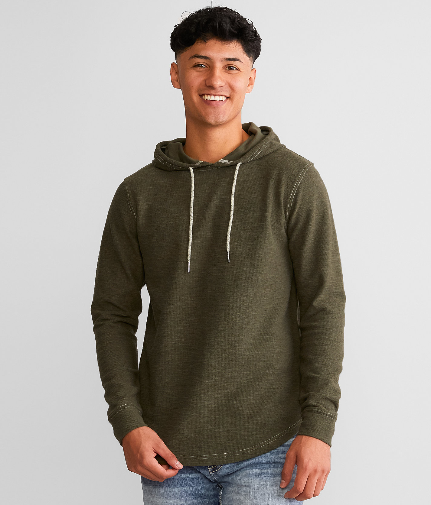 BKE Textured Hoodie - Men's Sweatshirts in Deep Depths
