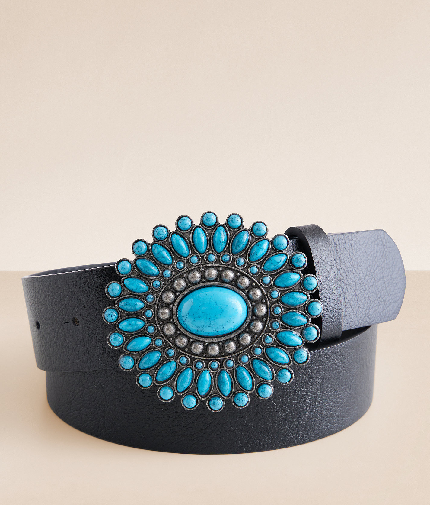 BKE Turquoise Concho Belt - Women's Belts in Black Turq