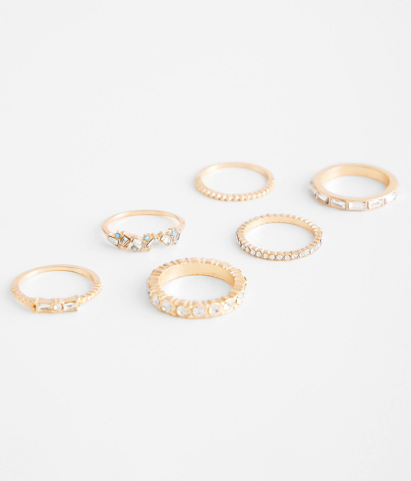 boutique by BKE 6 Pack Glitz Ring Set - Women's Jewelry in Gold