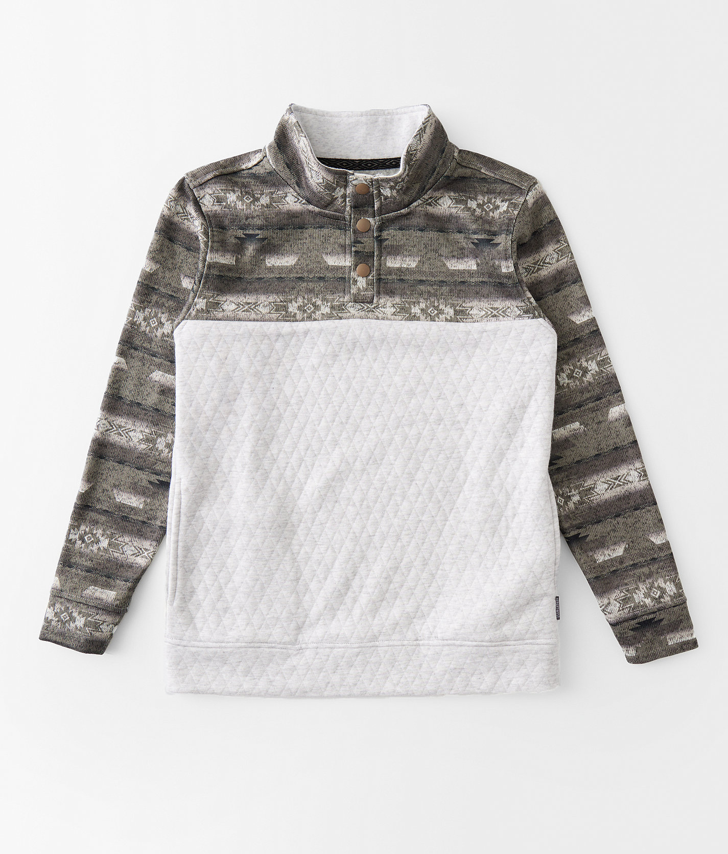 Boys - Departwest Western Quilted Quarter Snap Pullover - Boy's Sweatshirts in Vetiver