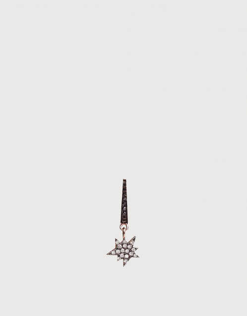 Cosmos Black Diamond Explosion Charm 18k Rose Gold Earring