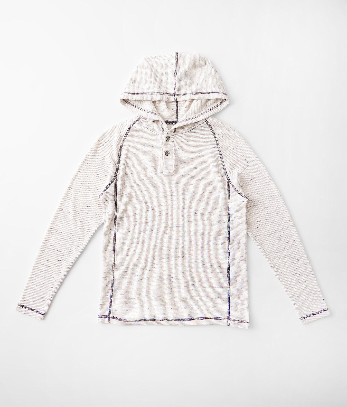 Boys - BKE Waffle Henley Hoodie - Boy's Sweatshirts in Cream Castlerock