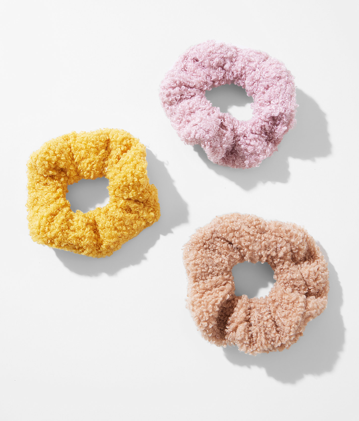 nOir™ 3 Pack Sherpa Hair Scrunchies - Women's Hair Accessories in Assorted Multi