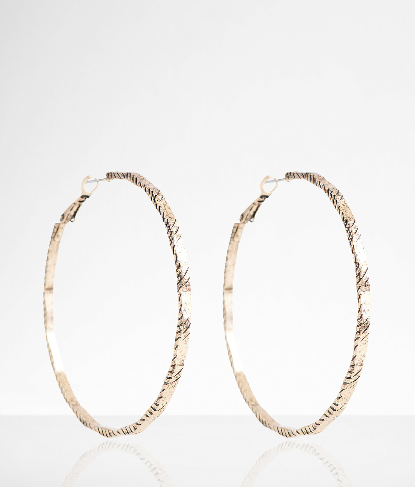 boutique by BKE Textured Hoop Earring - Women's Jewelry in Gold